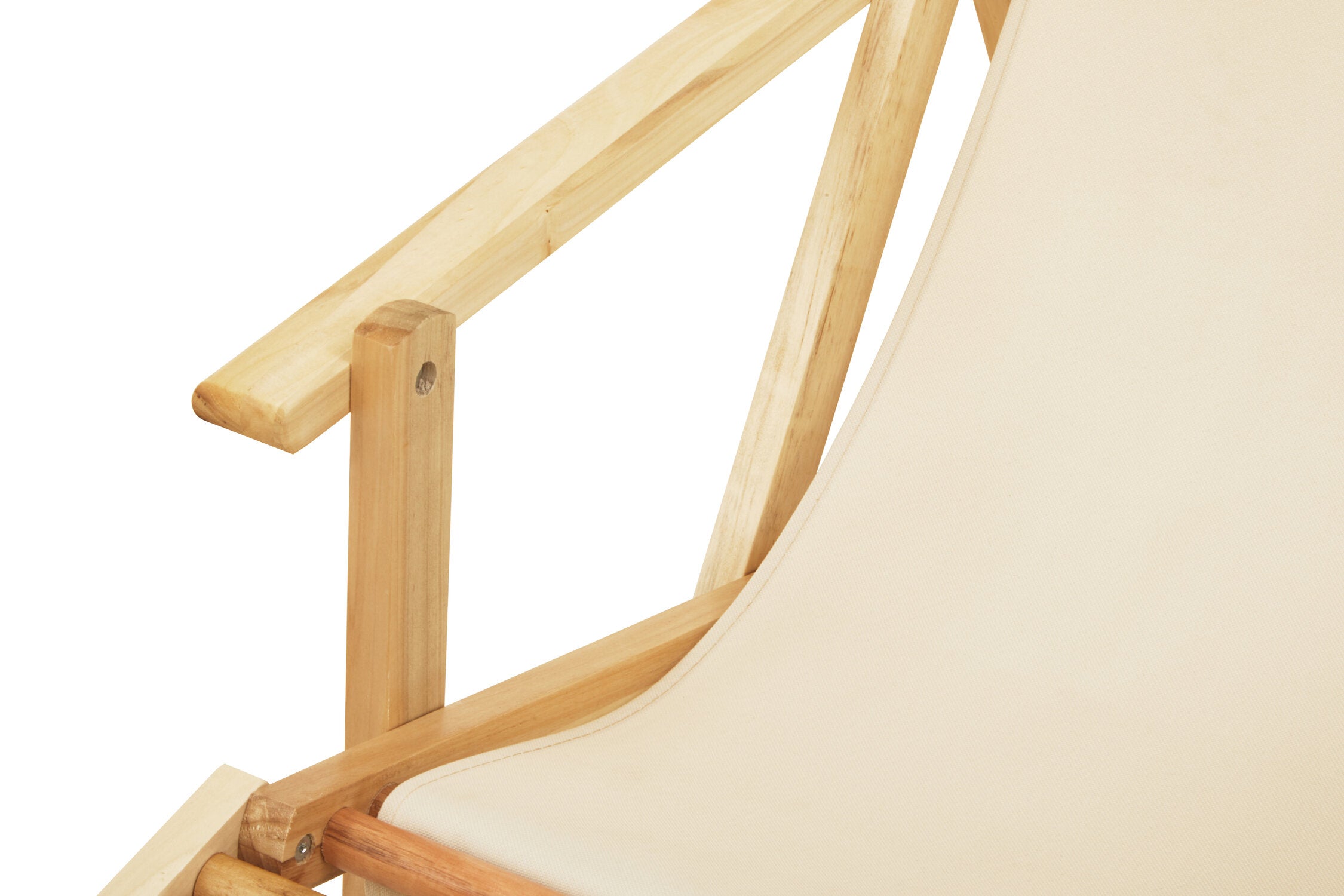 Hampton Cream Wooden Lounger - The Orchard Home and Gifts