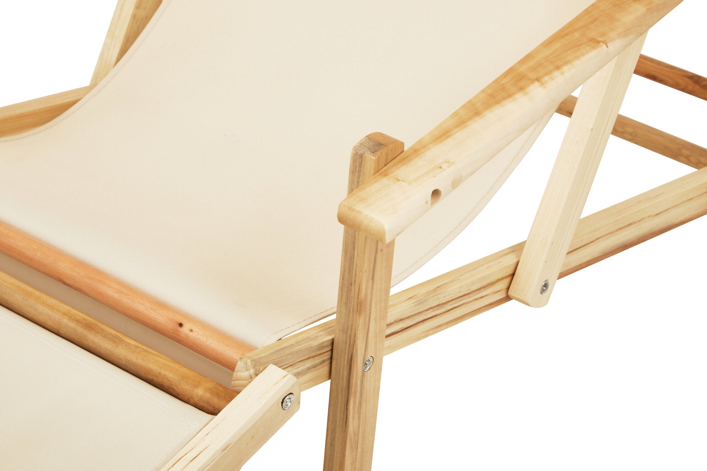 Hampton Cream Wooden Lounger - The Orchard Home and Gifts