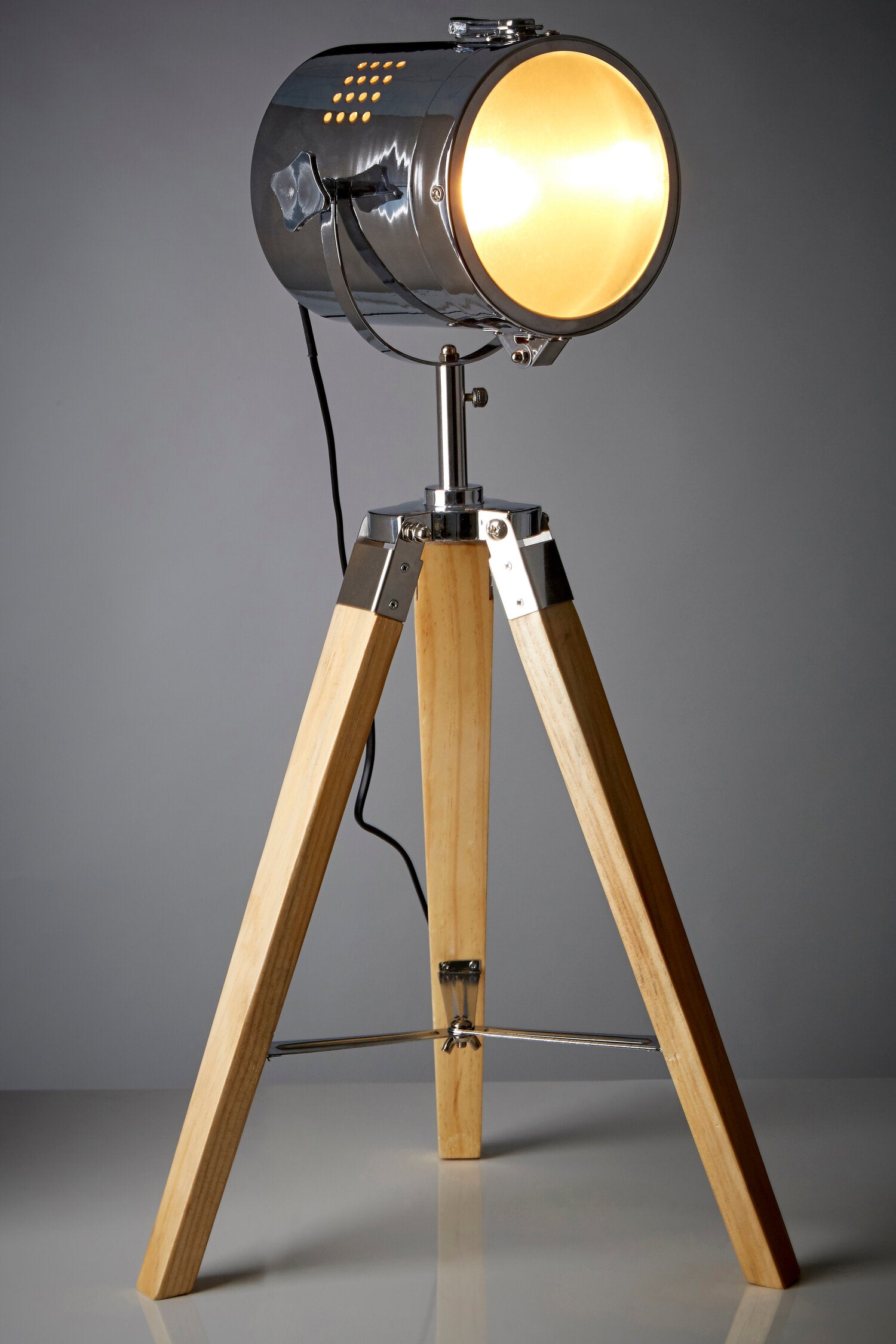 Gatsby Chrome Medium Tripod Lamp - The Orchard Home and Gifts