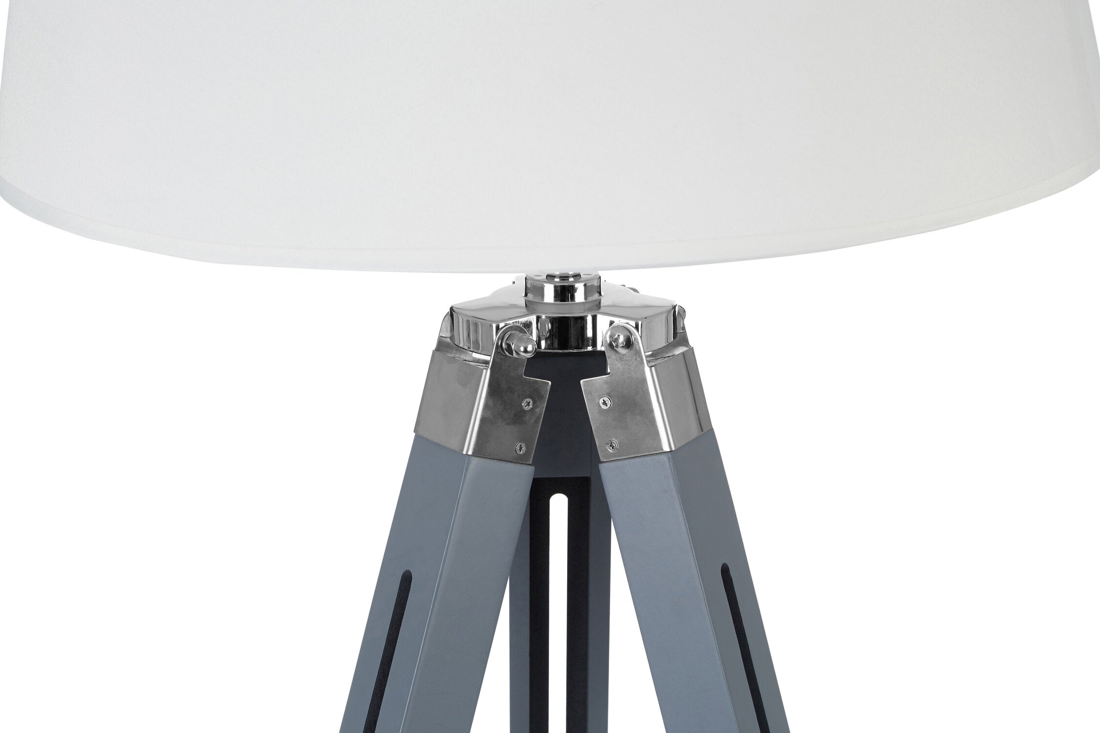 Grey Tripod Floor Lamp with Linen Shade - The Orchard Home and Gifts