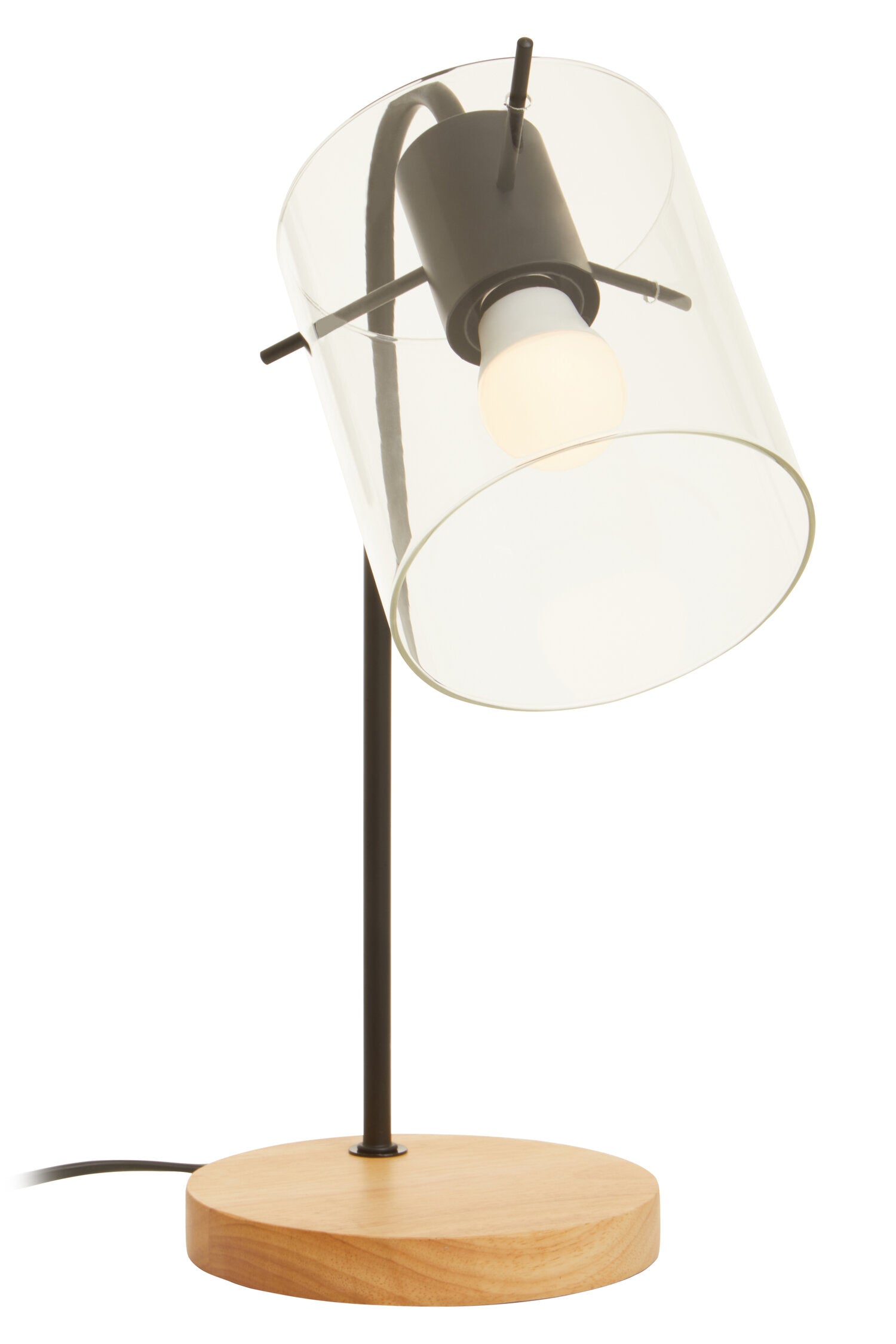 Matte Black Minimalist Table Lamp with Glass Shade - The Orchard Home and Gifts