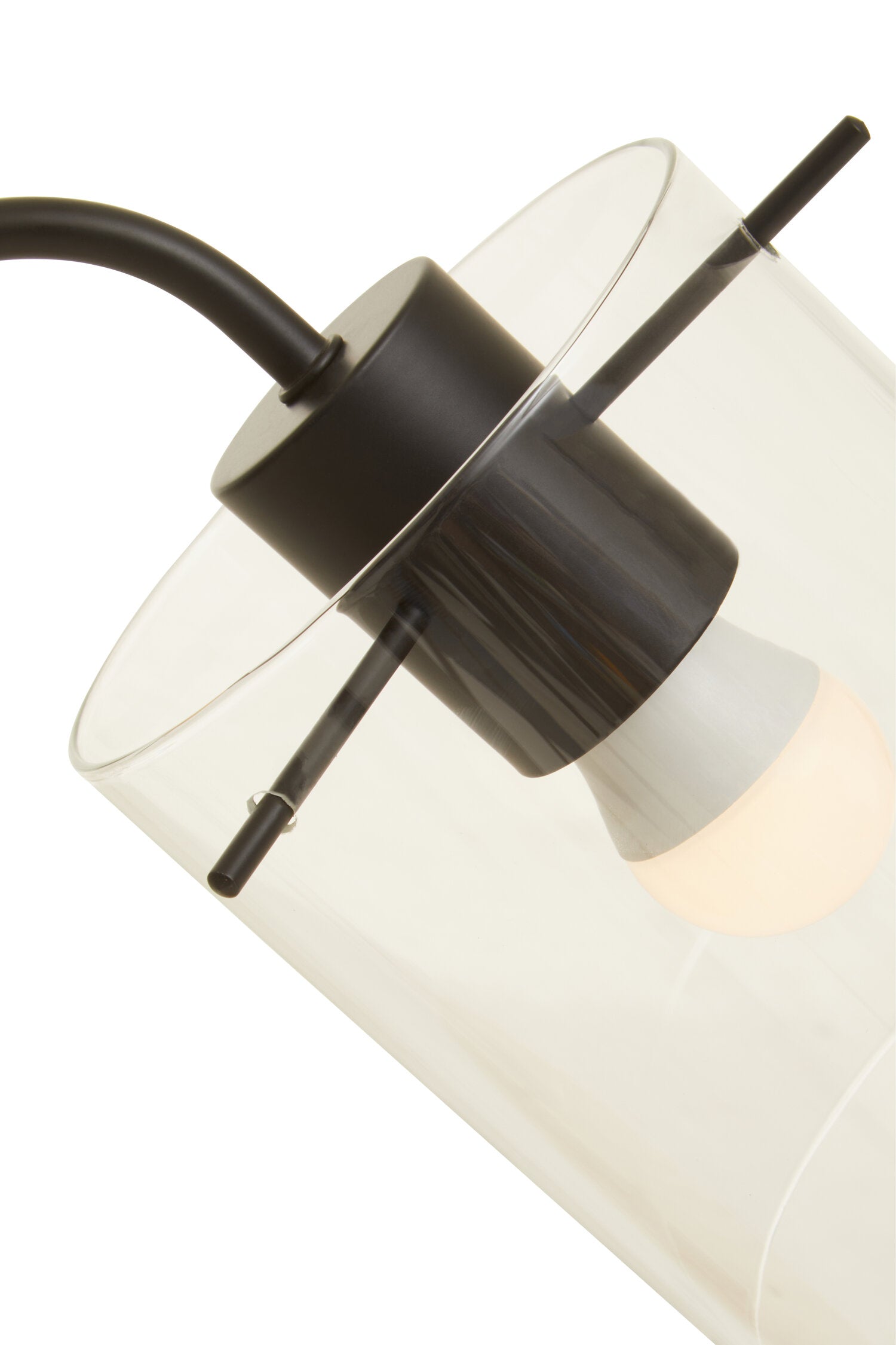 Matte Black Minimalist Table Lamp with Glass Shade - The Orchard Home and Gifts