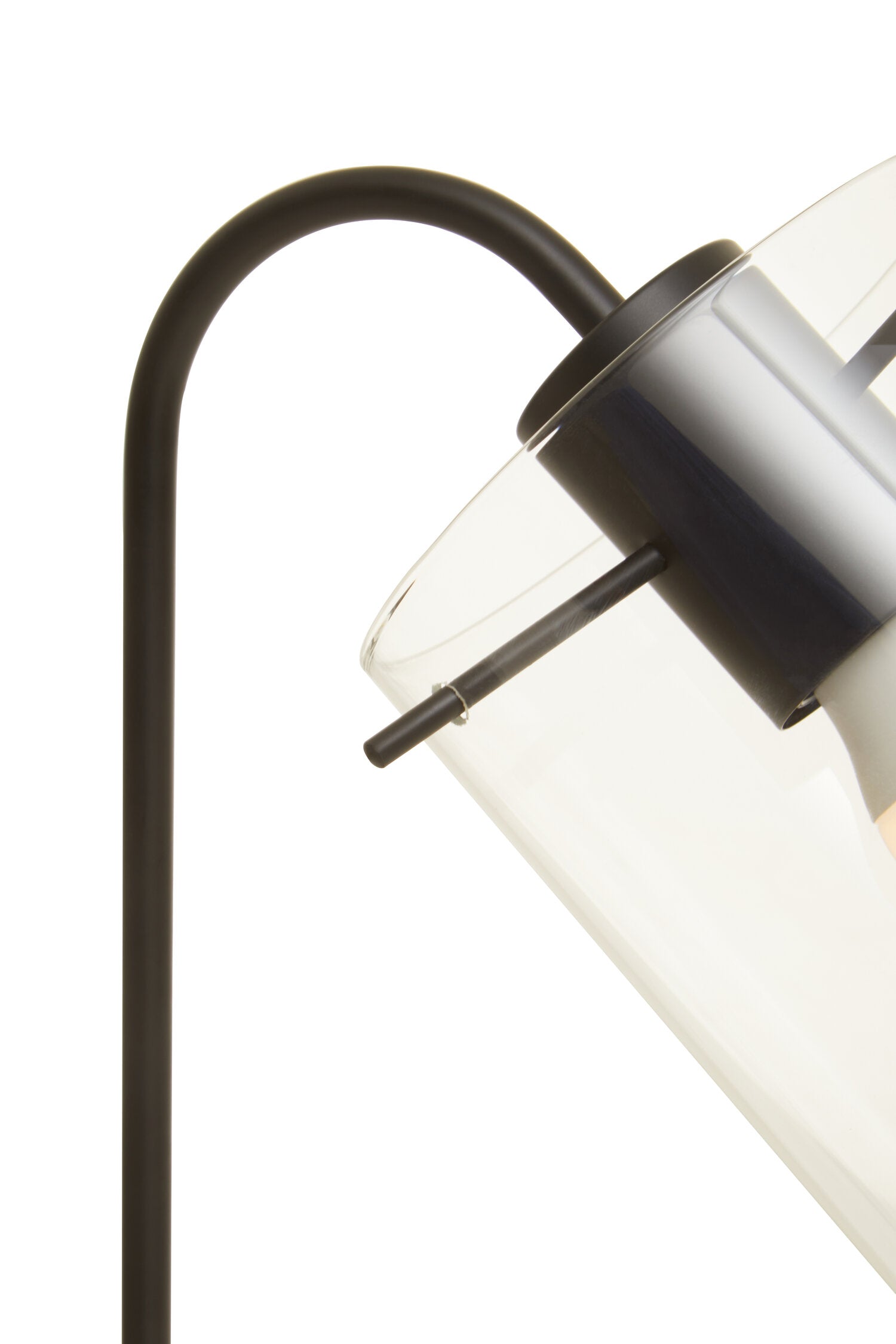 Matte Black Minimalist Table Lamp with Glass Shade - The Orchard Home and Gifts