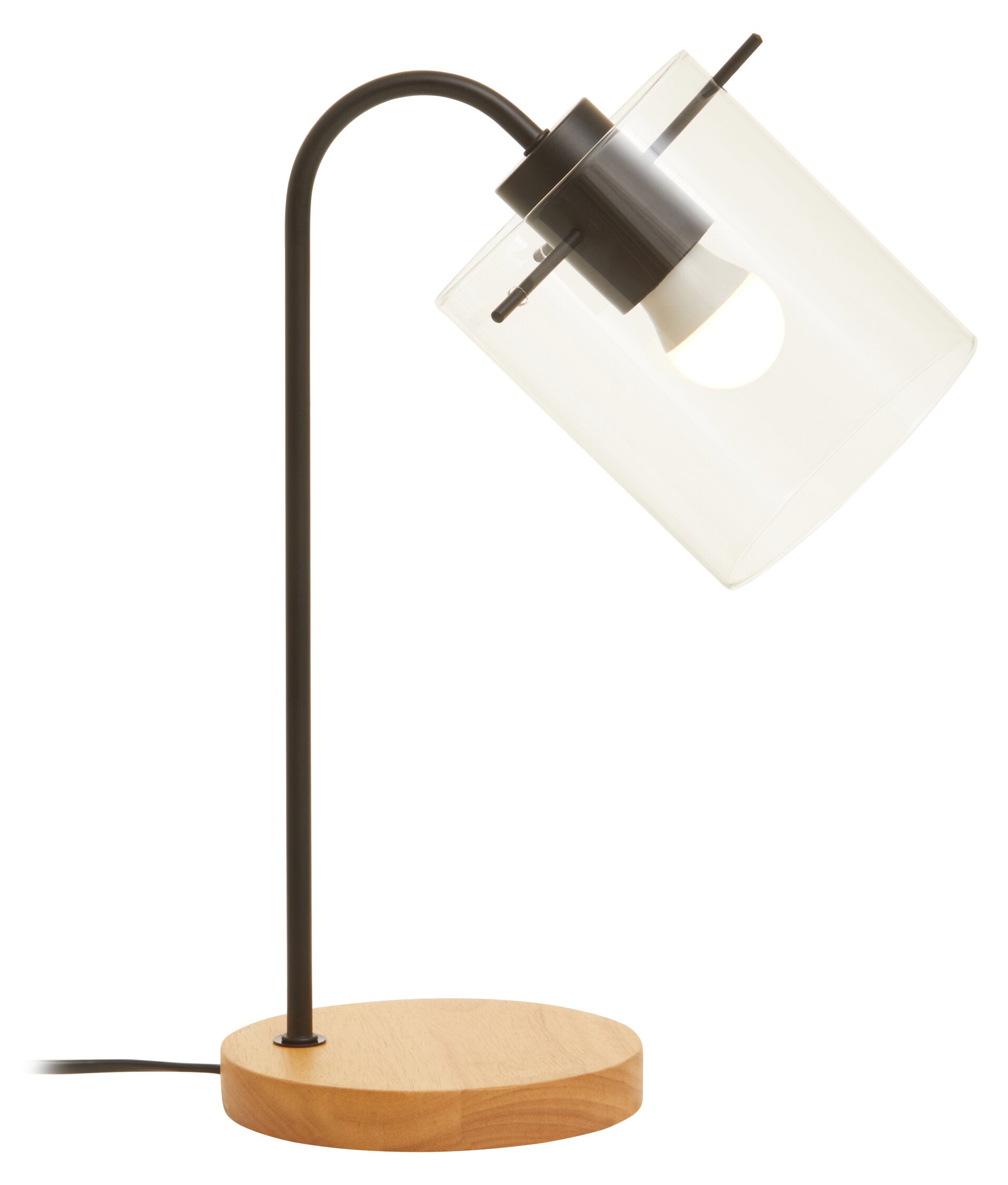 Matte Black Minimalist Table Lamp with Glass Shade - The Orchard Home and Gifts