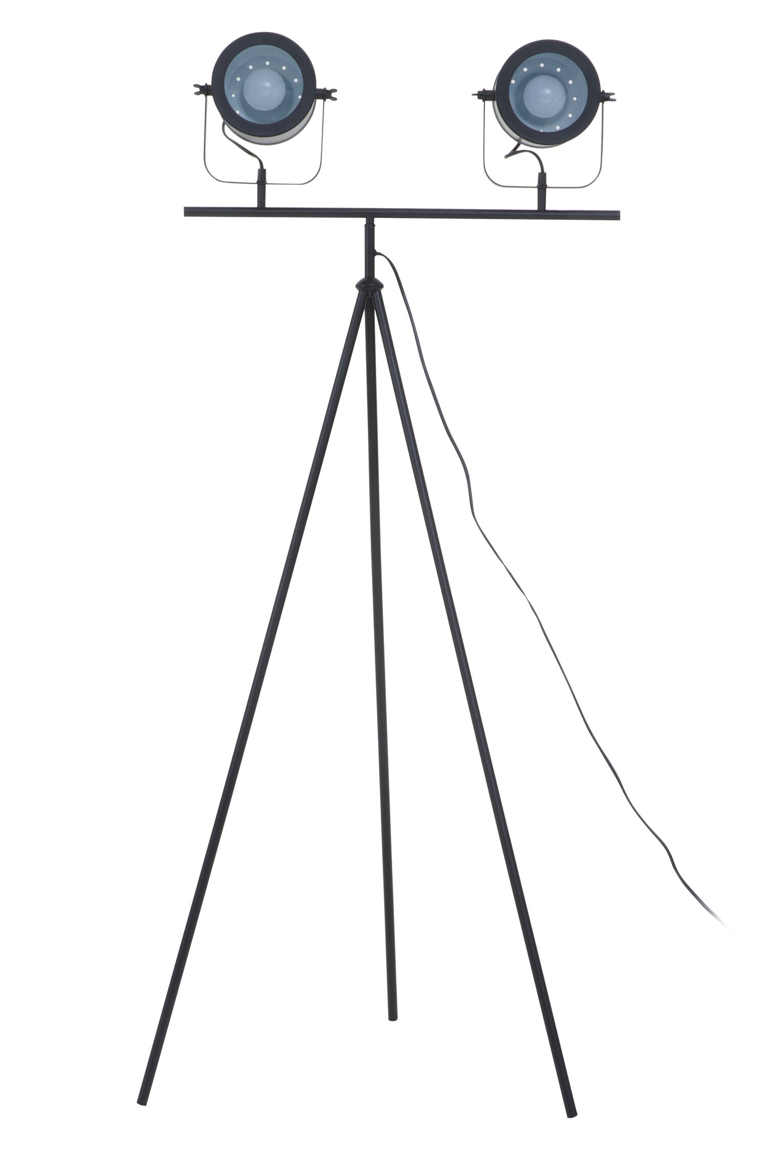 Black Double Spotlight Tripod Floor Lamp - The Orchard Home and Gifts
