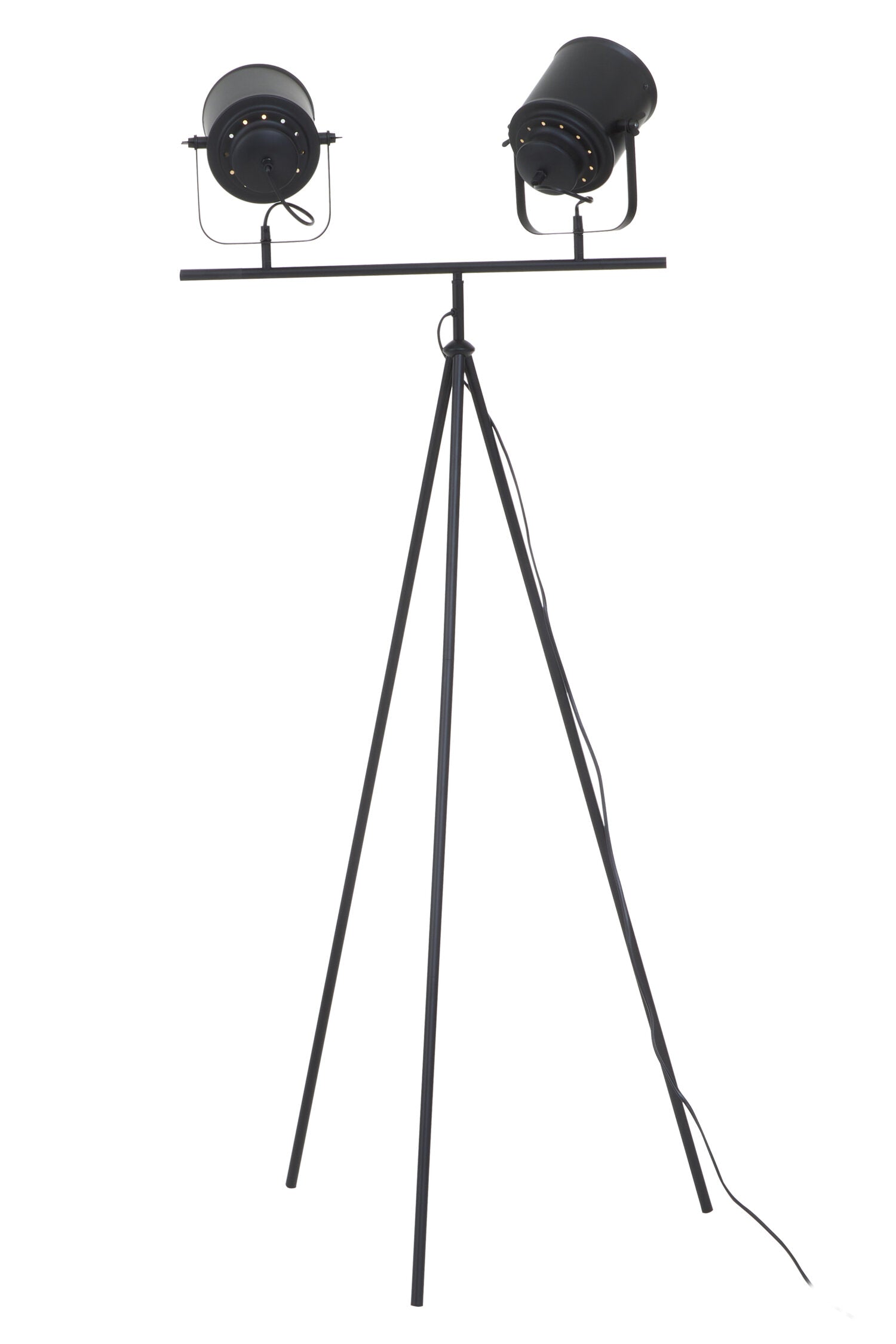 Black Double Spotlight Tripod Floor Lamp - The Orchard Home and Gifts