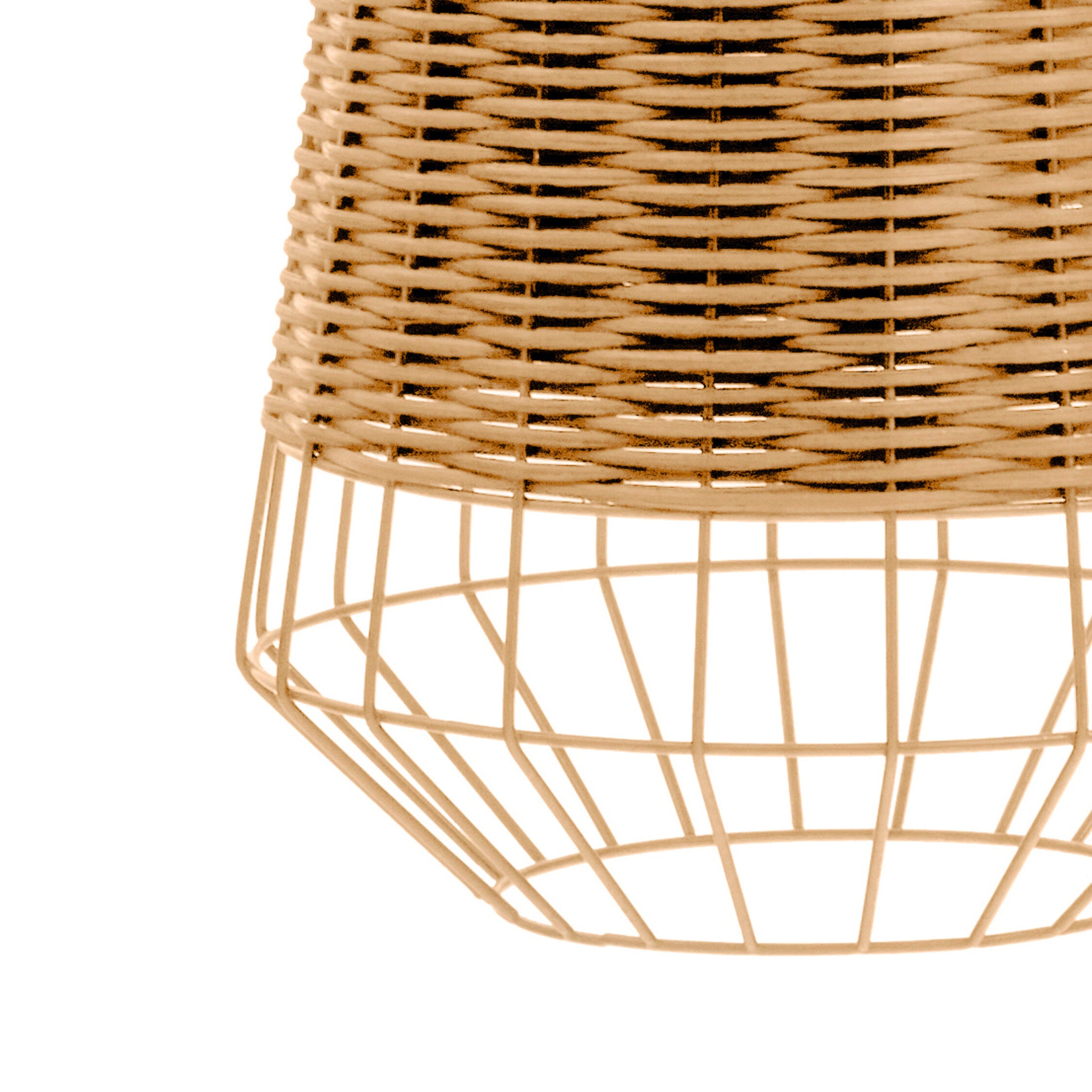 Metal Geometric and Rattan Hanging Pendant Light - The Orchard Home and Gifts