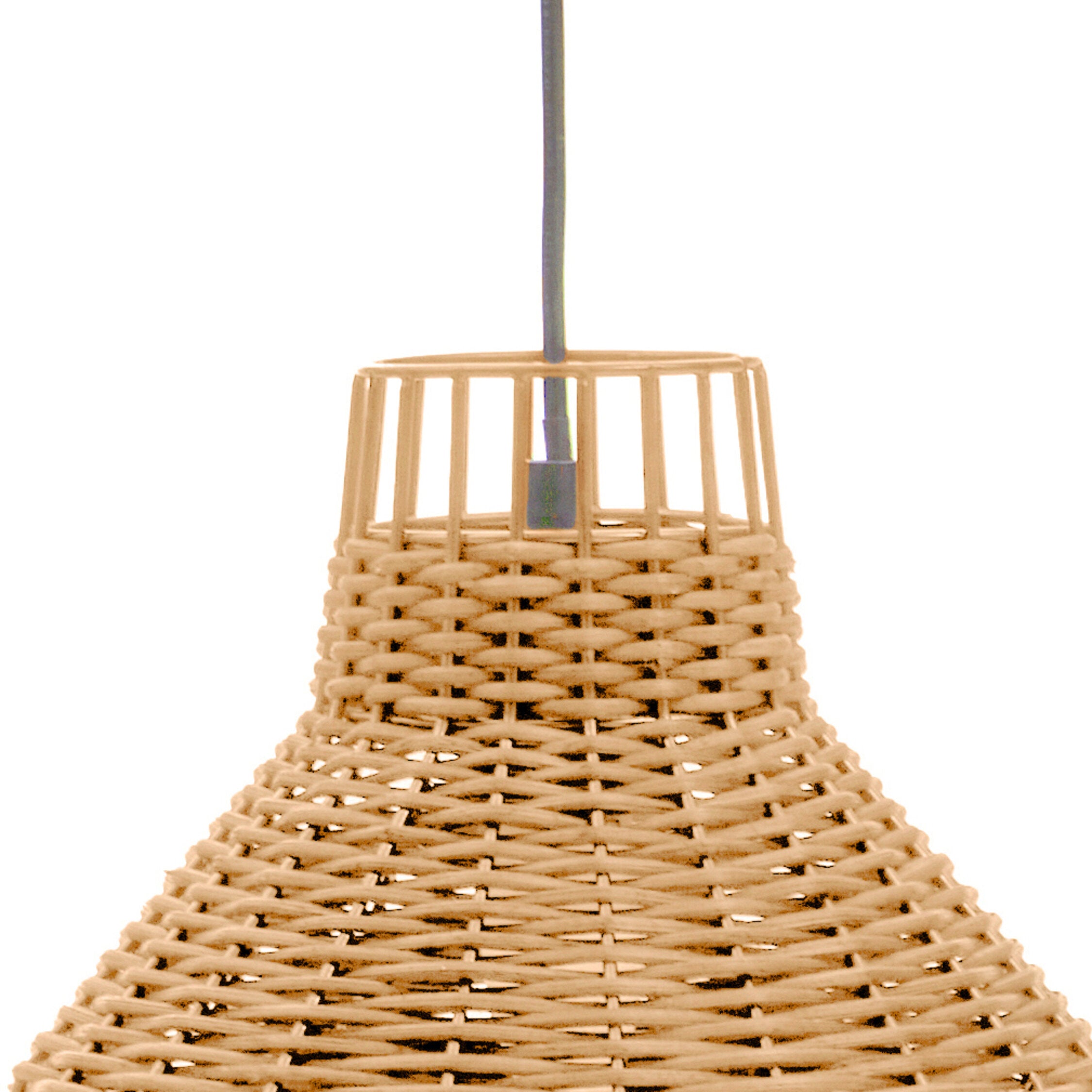 Metal Geometric and Rattan Hanging Pendant Light - The Orchard Home and Gifts