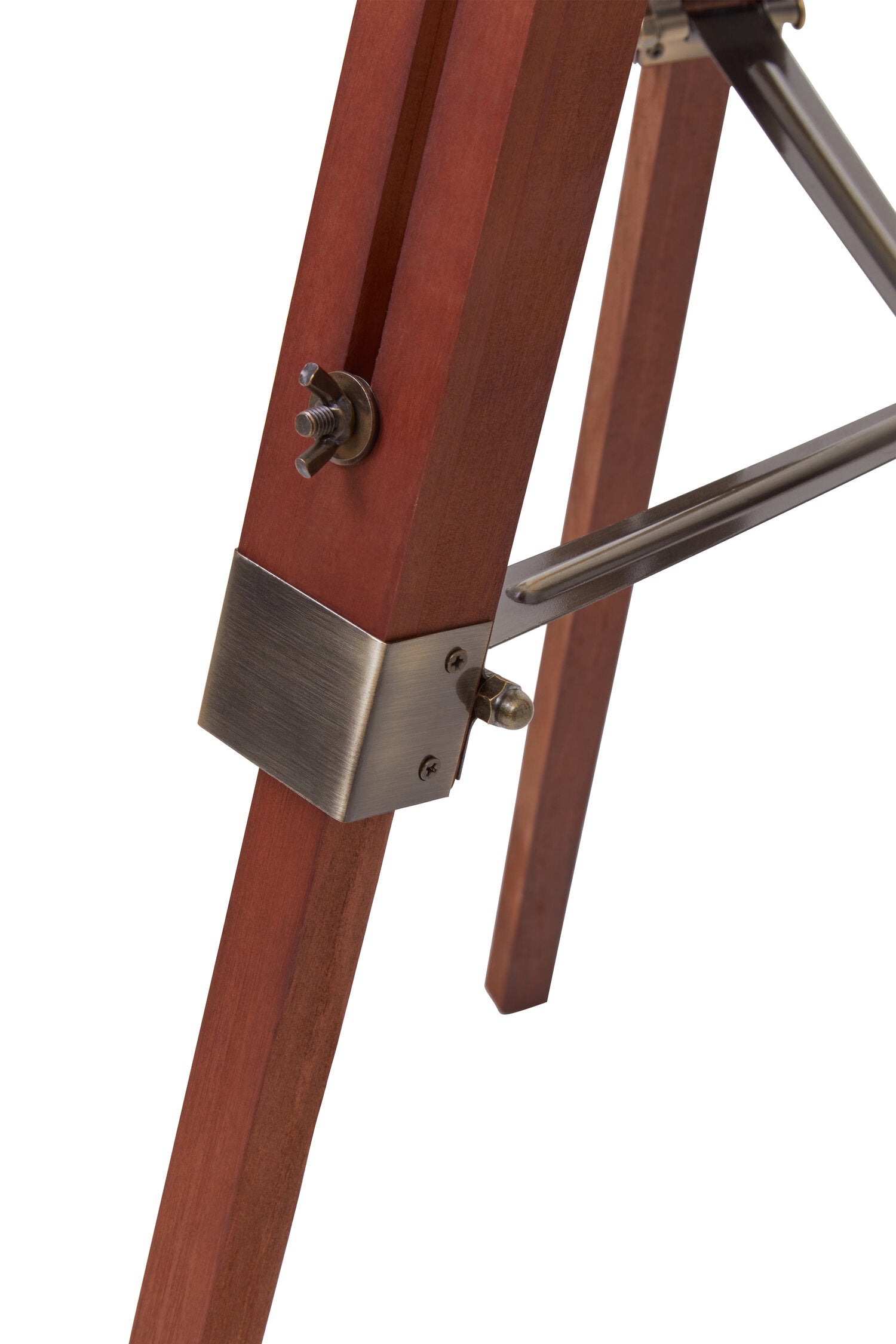 Chesnut Brown Tripod Floor Lamp with Linen Shade - The Orchard Home and Gifts
