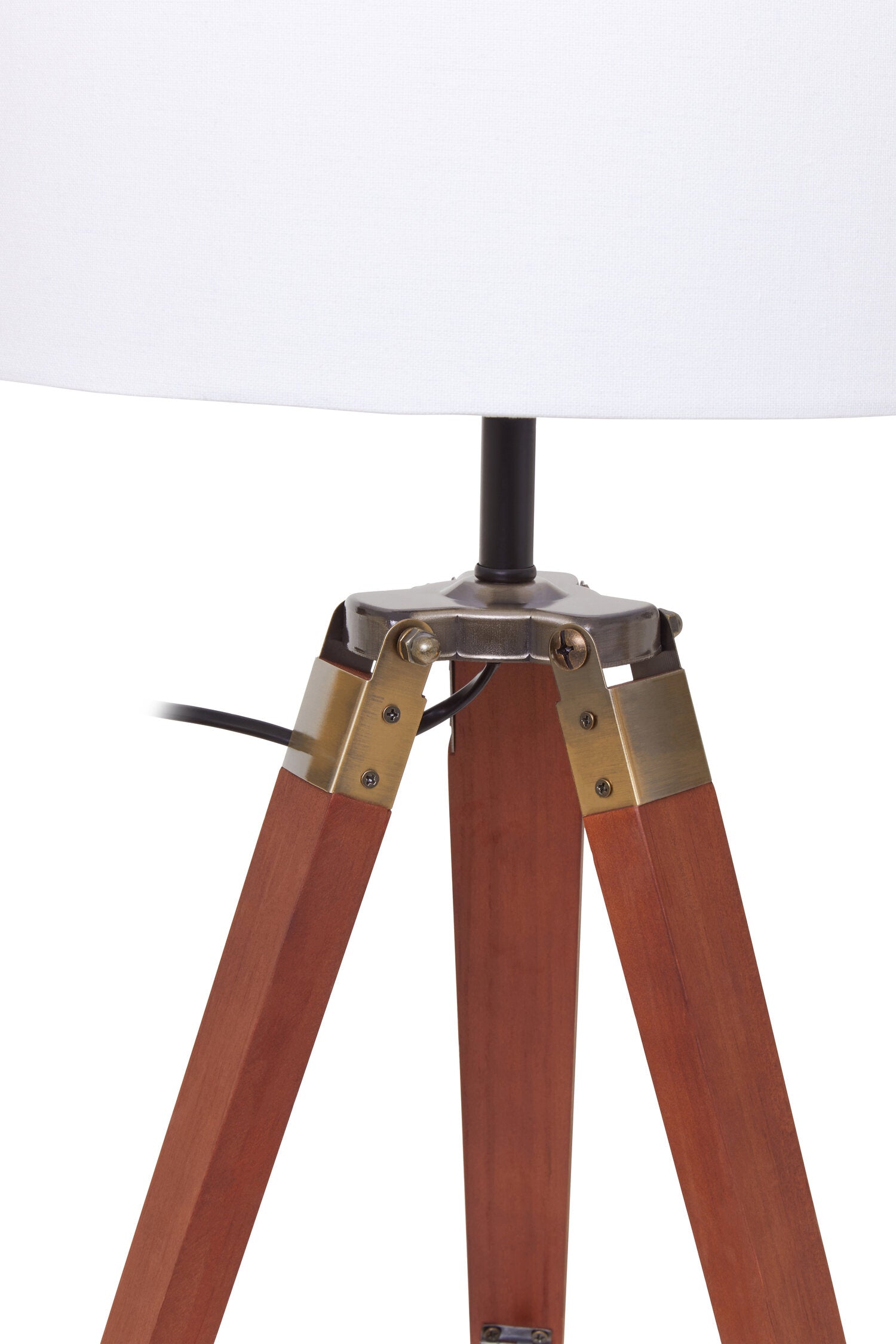 Chesnut Brown Tripod Table Lamp with Linen Shade - The Orchard Home and Gifts