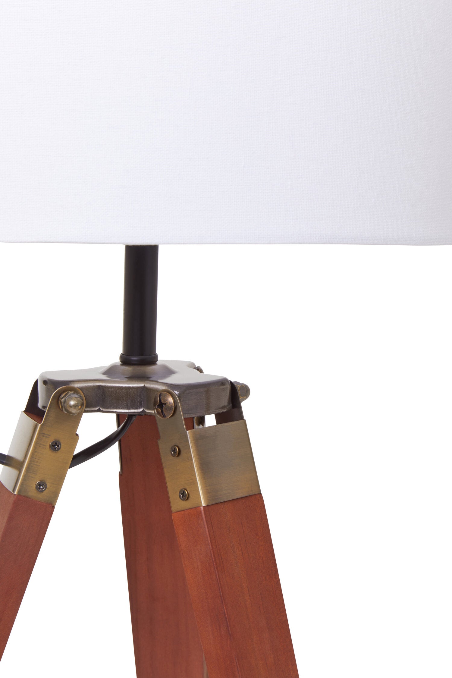 Chesnut Brown Tripod Table Lamp with Linen Shade - The Orchard Home and Gifts
