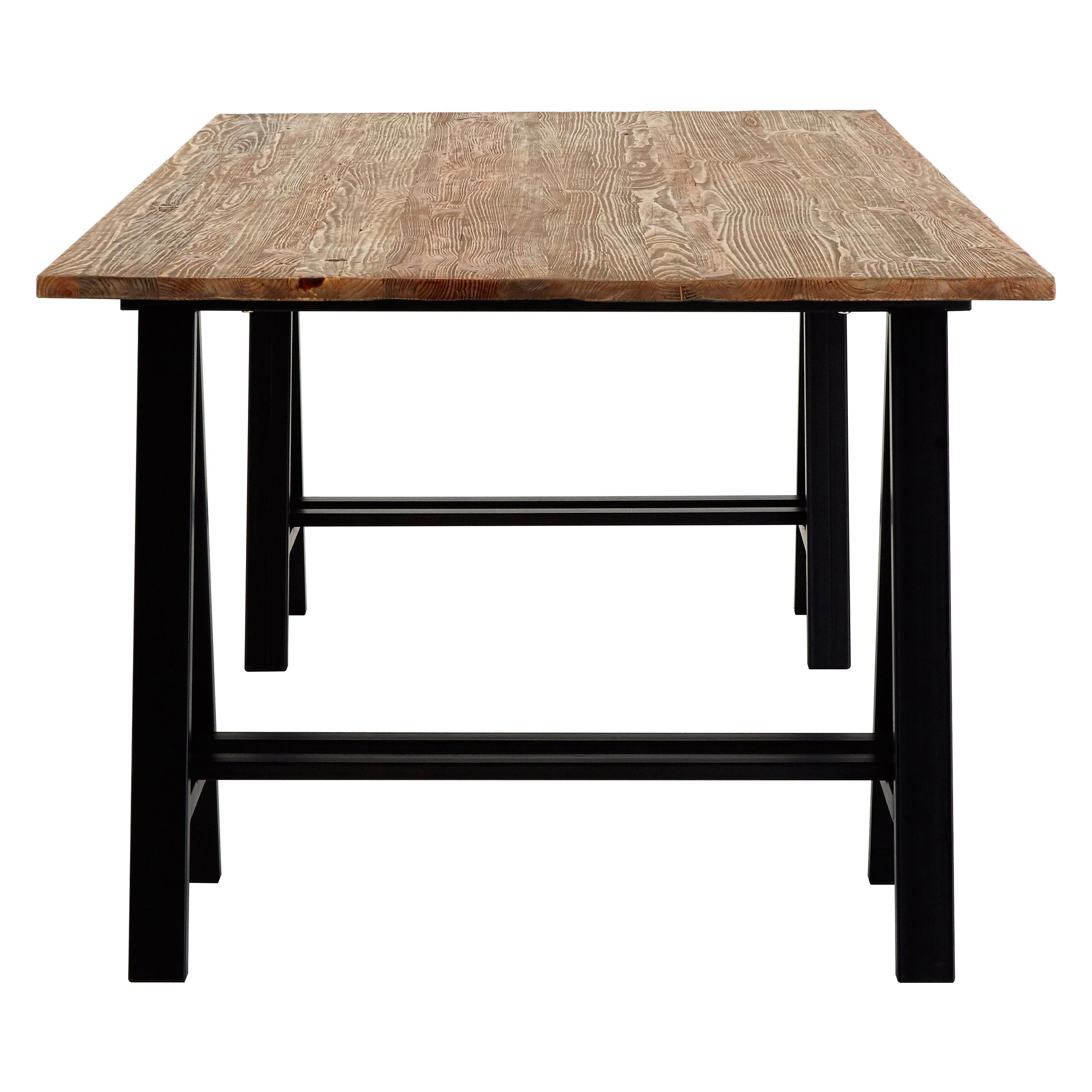 Belsize A Frame Pine and Iron Six Seater Dining Table - The Orchard Home and Gifts