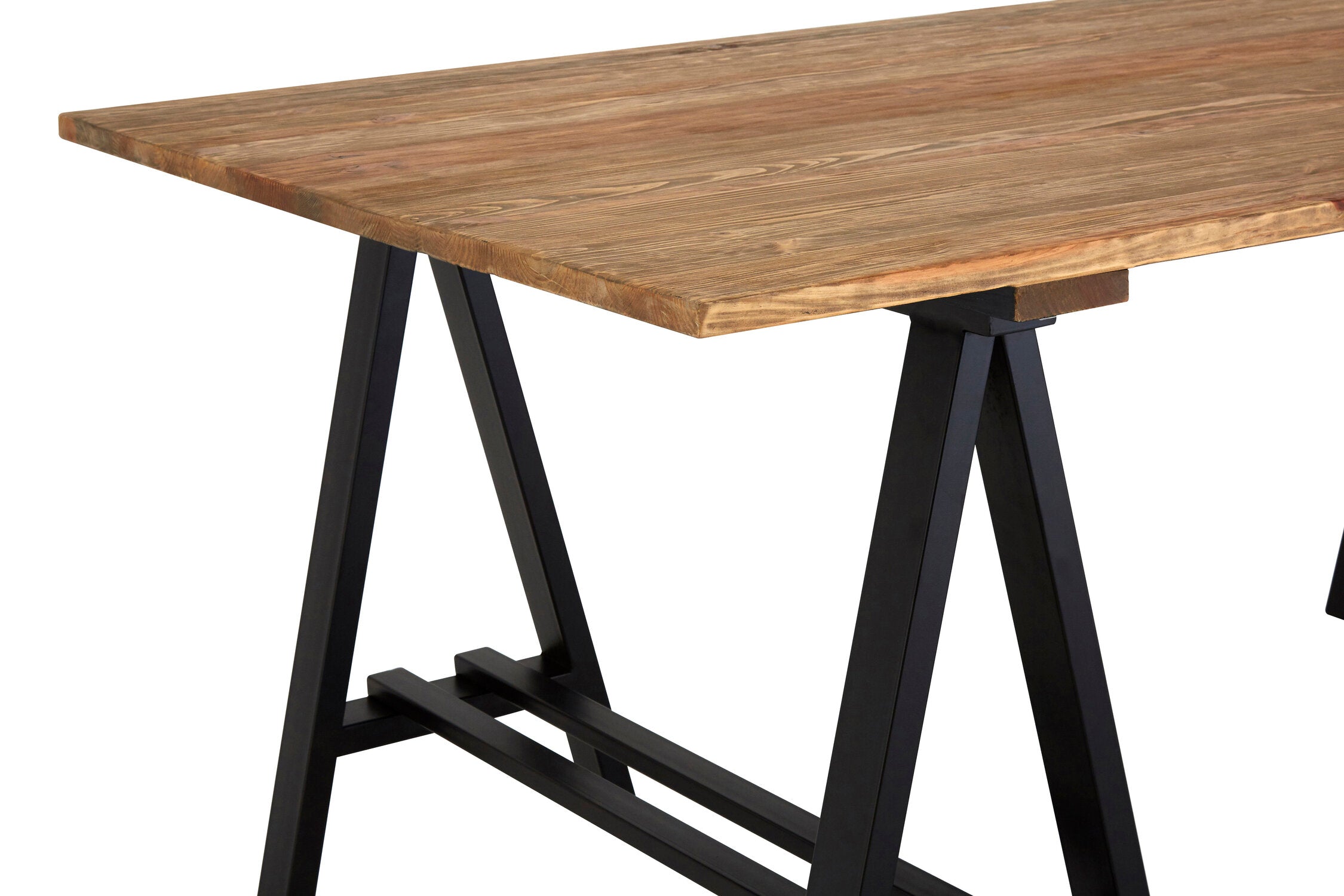 Belsize A Frame Pine and Iron Six Seater Dining Table - The Orchard Home and Gifts