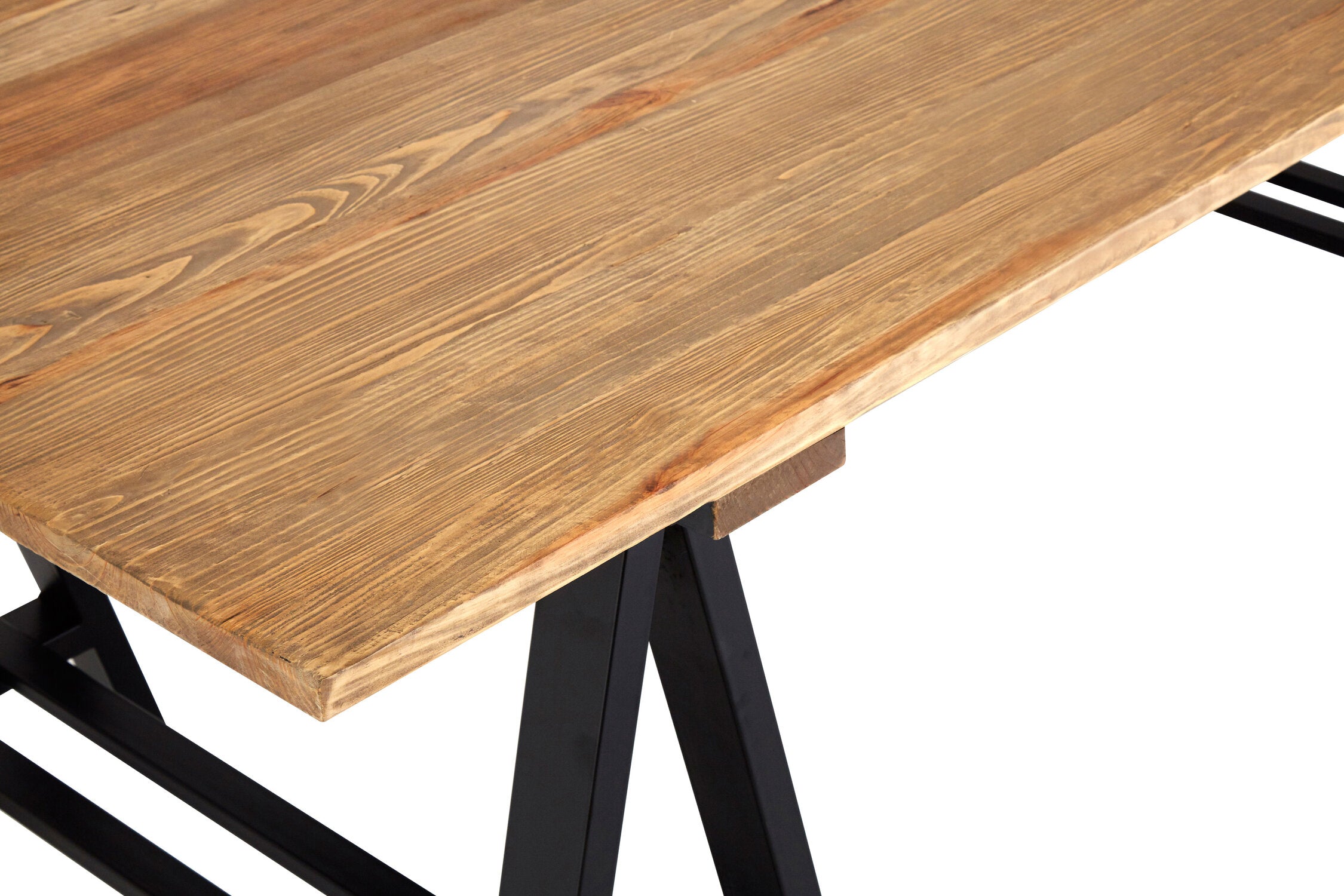 Belsize A Frame Pine and Iron Six Seater Dining Table - The Orchard Home and Gifts
