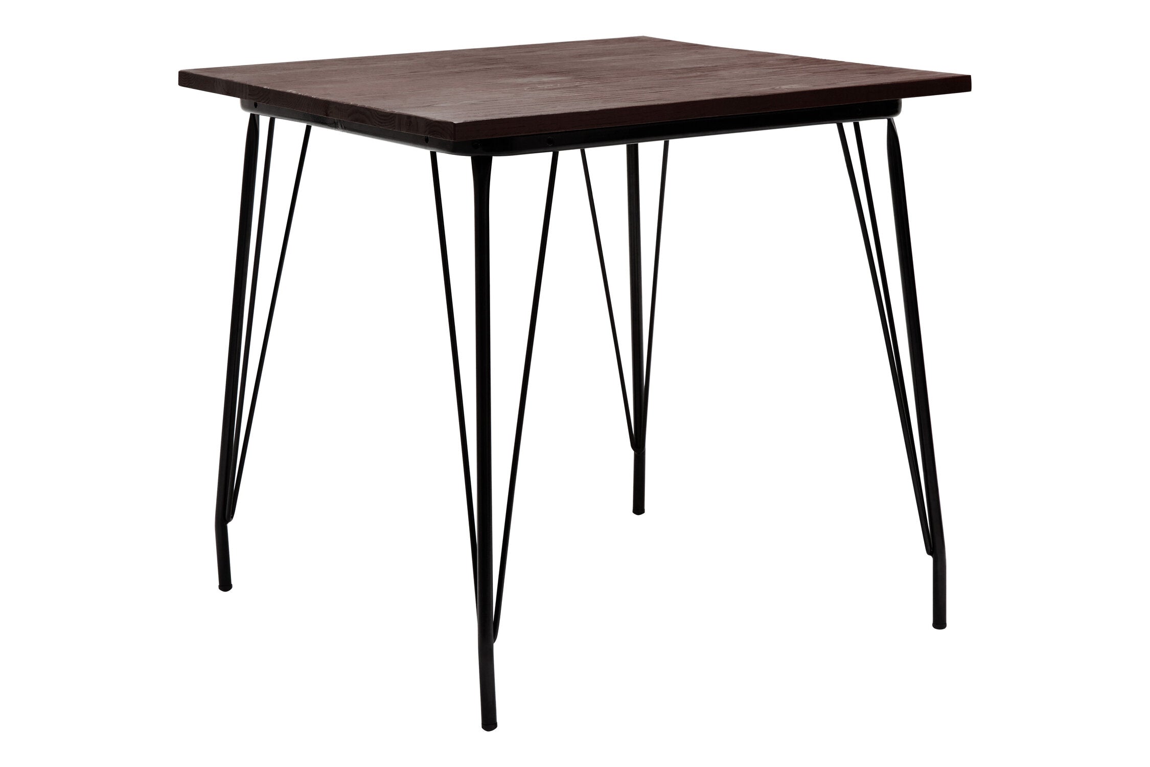 Hairpin Black Metal and Elm Wood Small Dining Table - The Orchard Home and Gifts