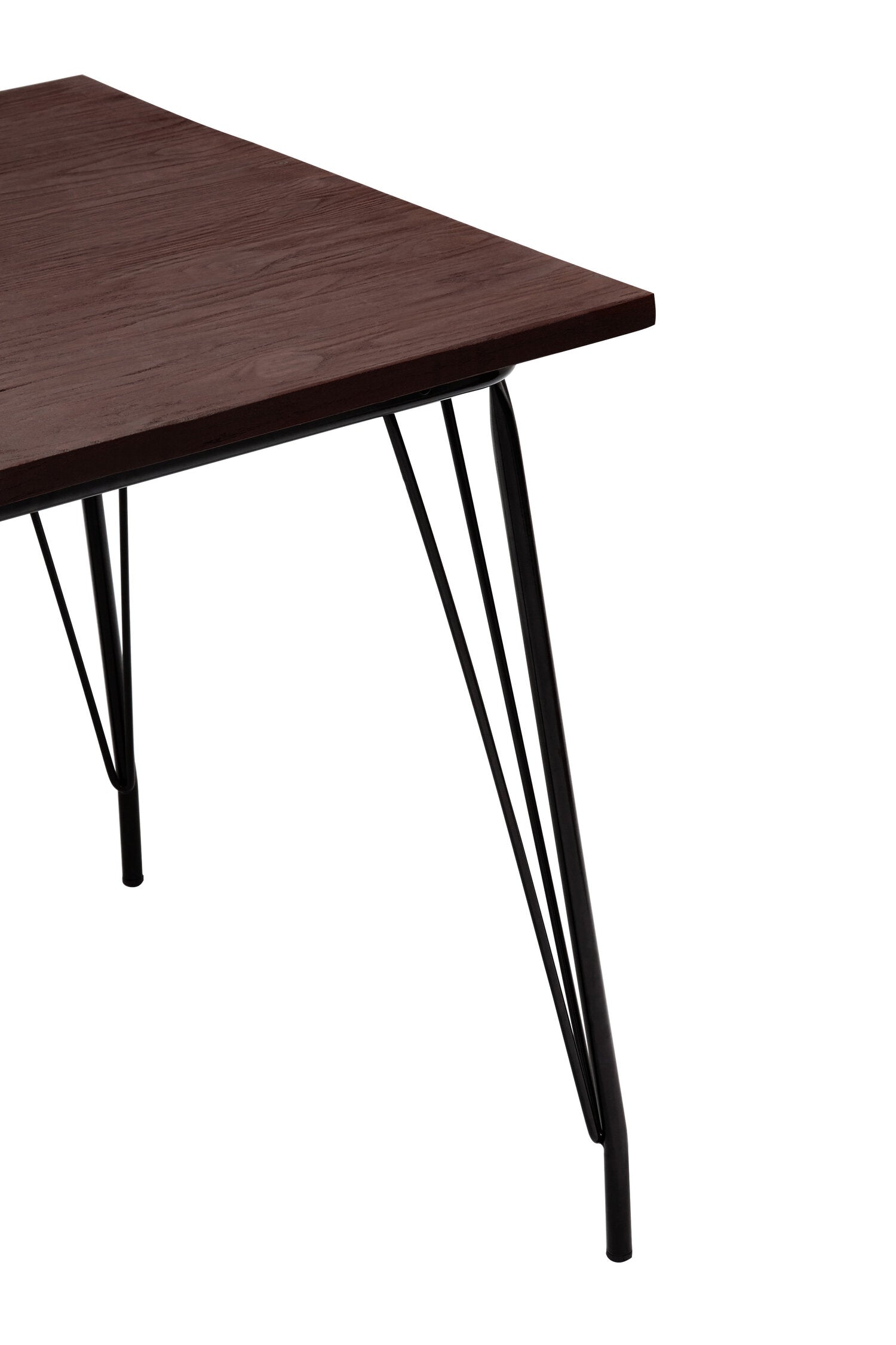 Hairpin Black Metal and Elm Wood Small Dining Table - The Orchard Home and Gifts