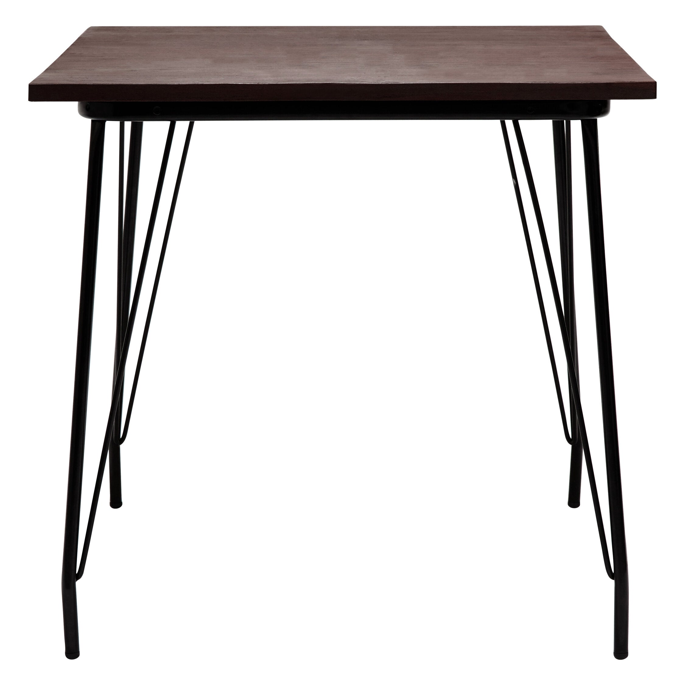 Hairpin Black Metal and Elm Wood Small Dining Table - The Orchard Home and Gifts