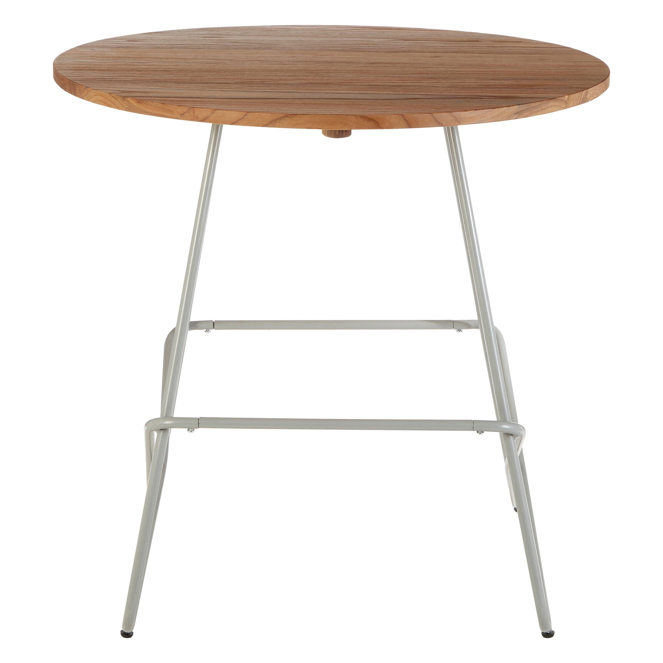Grey Metal and Elm Wood Small Round Dining Table - The Orchard Home and Gifts