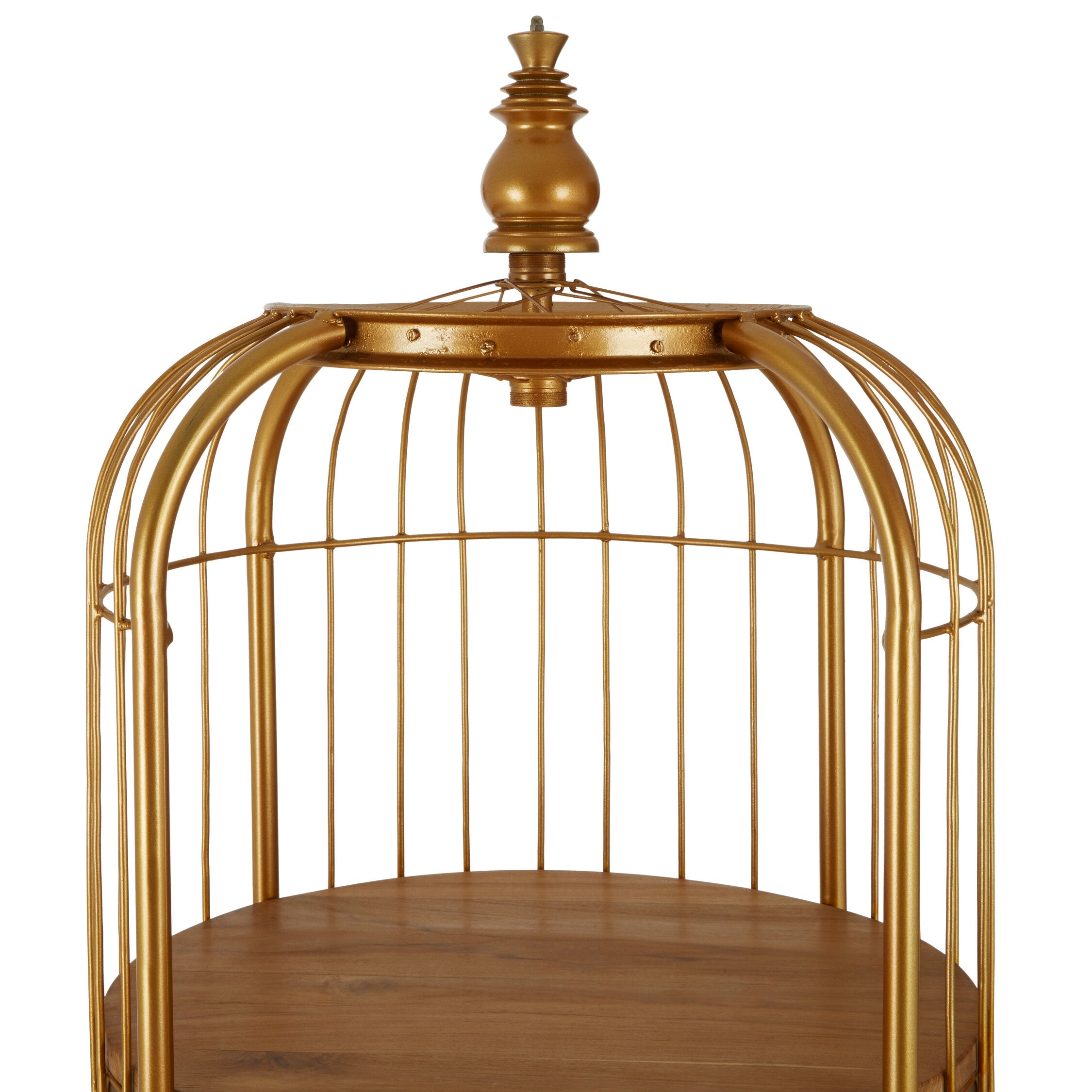 Tall Gold Metal Birdcage Three Tier Shelf Display Unit - The Orchard Home and Gifts