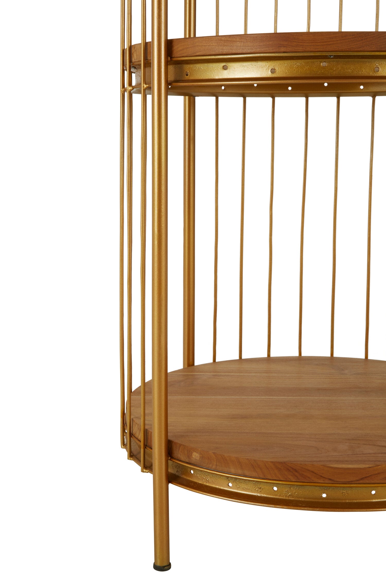 Tall Gold Metal Birdcage Three Tier Shelf Display Unit - The Orchard Home and Gifts