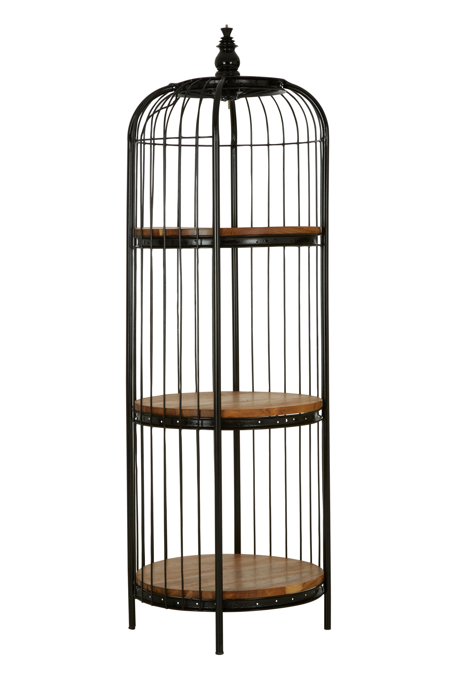 Medium Black Metal Birdcage Three Tier Shelf Display Unit - The Orchard Home and Gifts