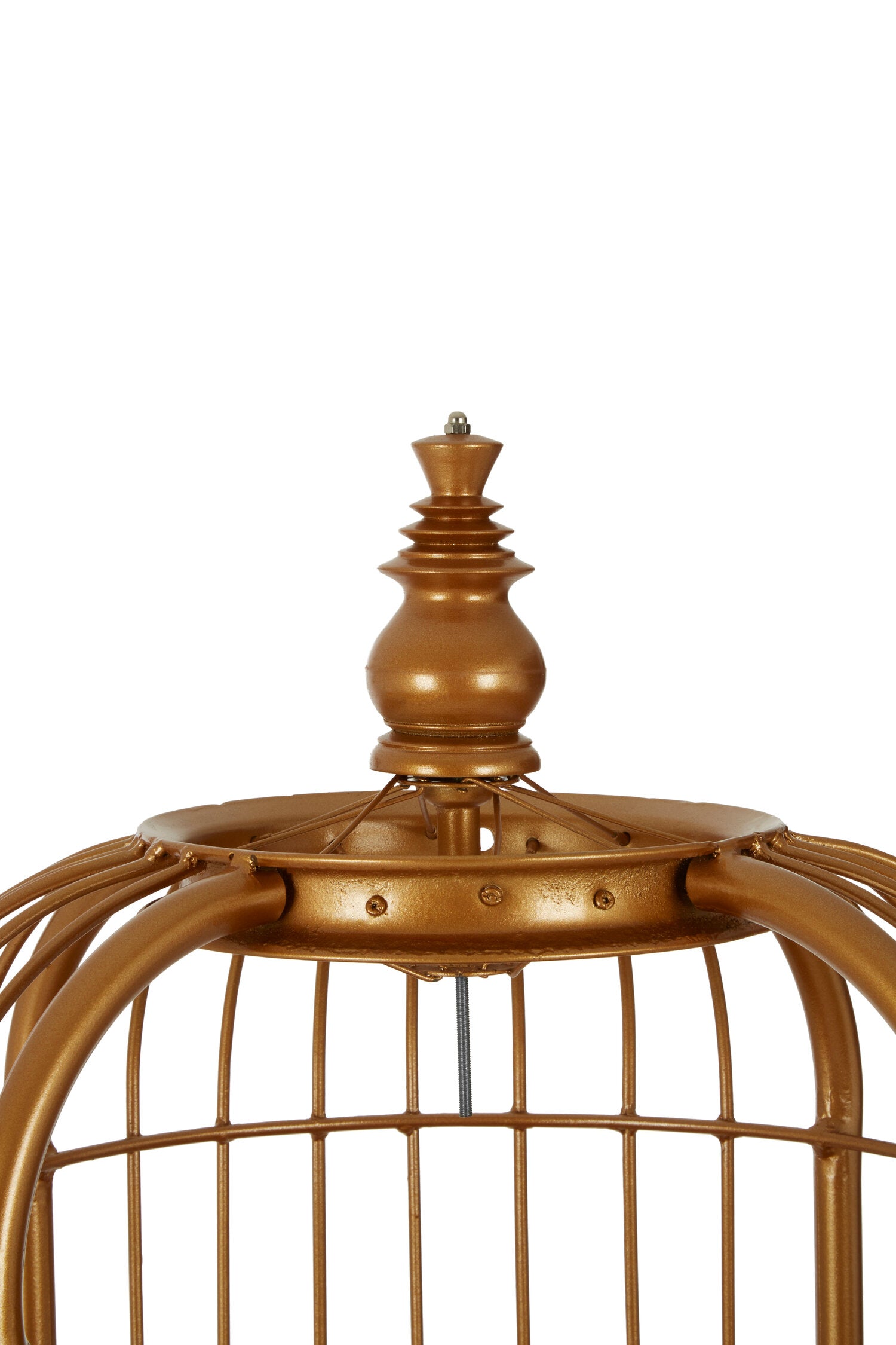 Medium Gold Metal Birdcage Three Tier Shelf Display Unit - The Orchard Home and Gifts
