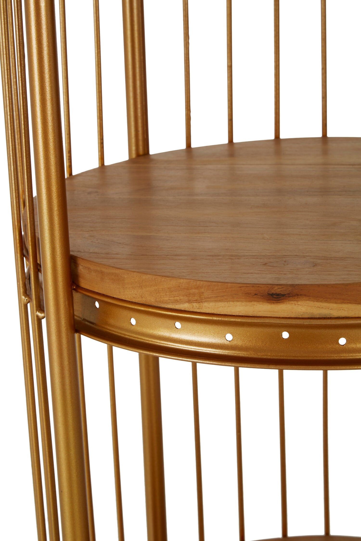 Medium Gold Metal Birdcage Three Tier Shelf Display Unit - The Orchard Home and Gifts