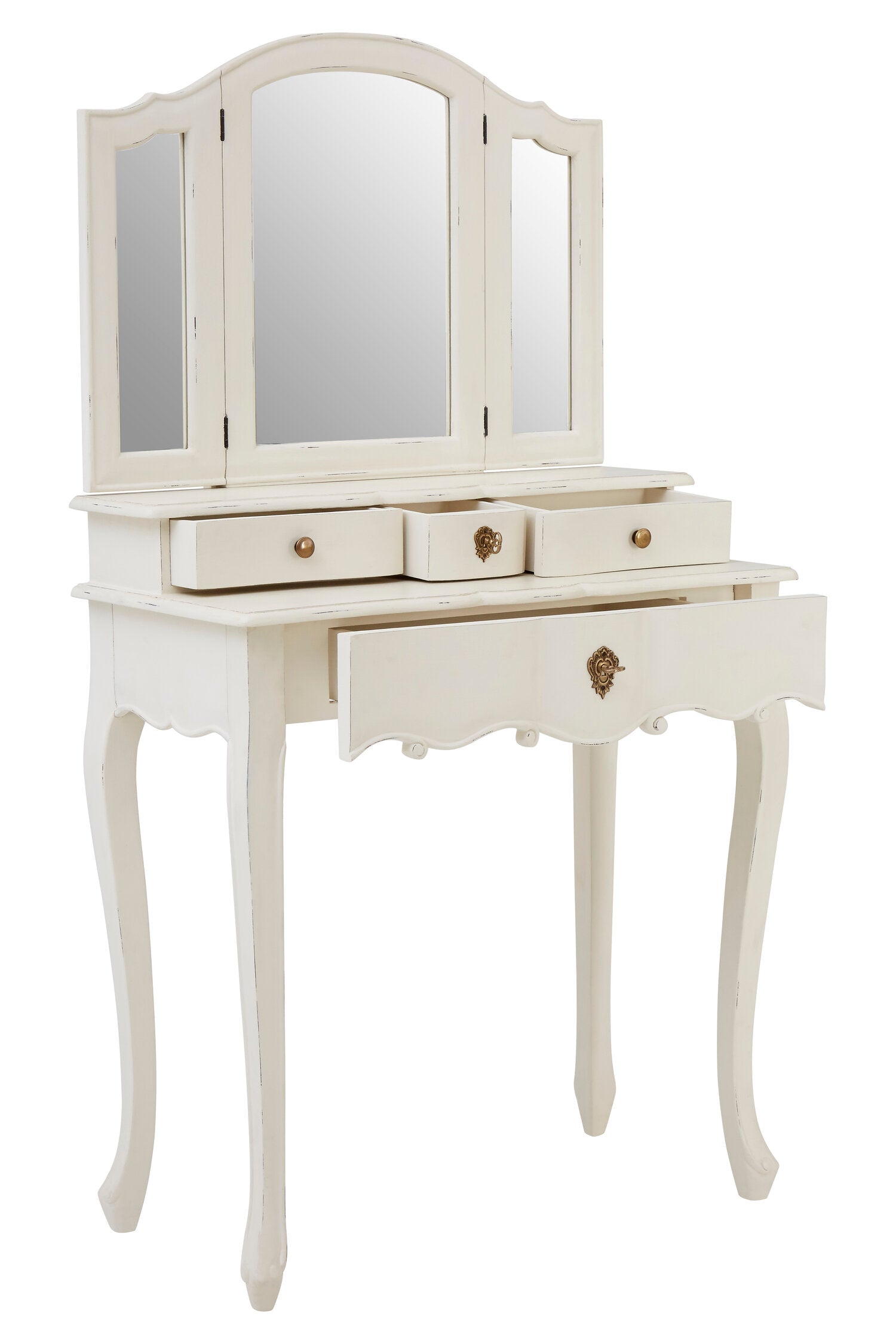 Chateau Classic White Triple Mirror Dressing Table - The Orchard Home and Gifts