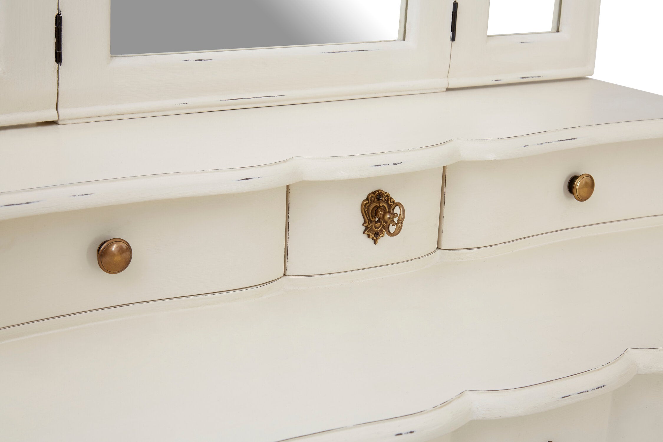 Chateau Classic White Triple Mirror Dressing Table - The Orchard Home and Gifts