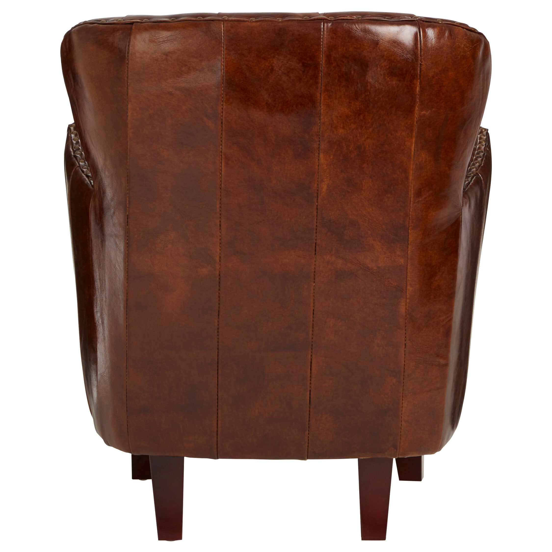 Baxter Antique Brown Button Back Winged Arm Armchair - The Orchard Home and Gifts