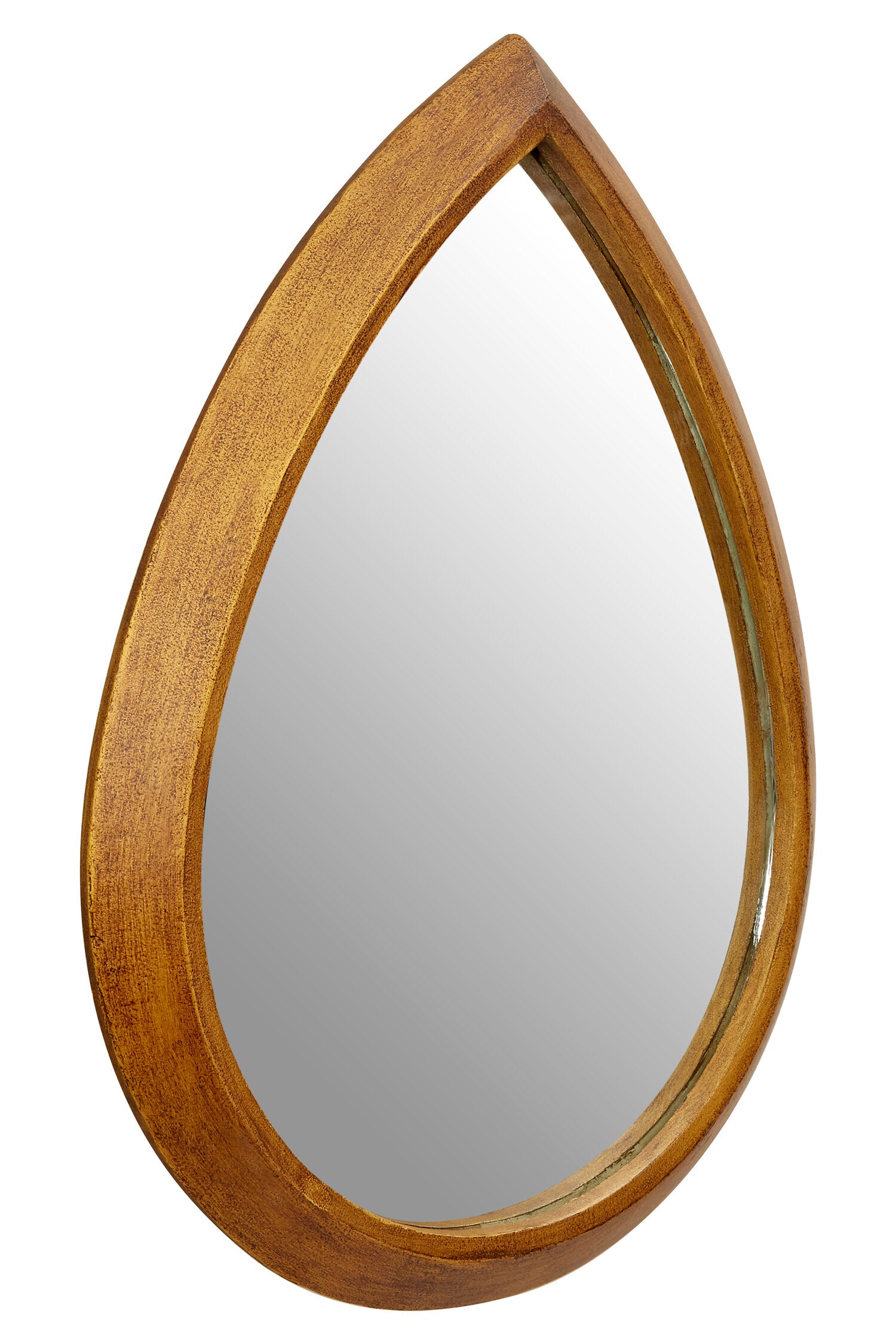 Antique Gold Concrete Teardrop Wall Mirror - The Orchard Home and Gifts