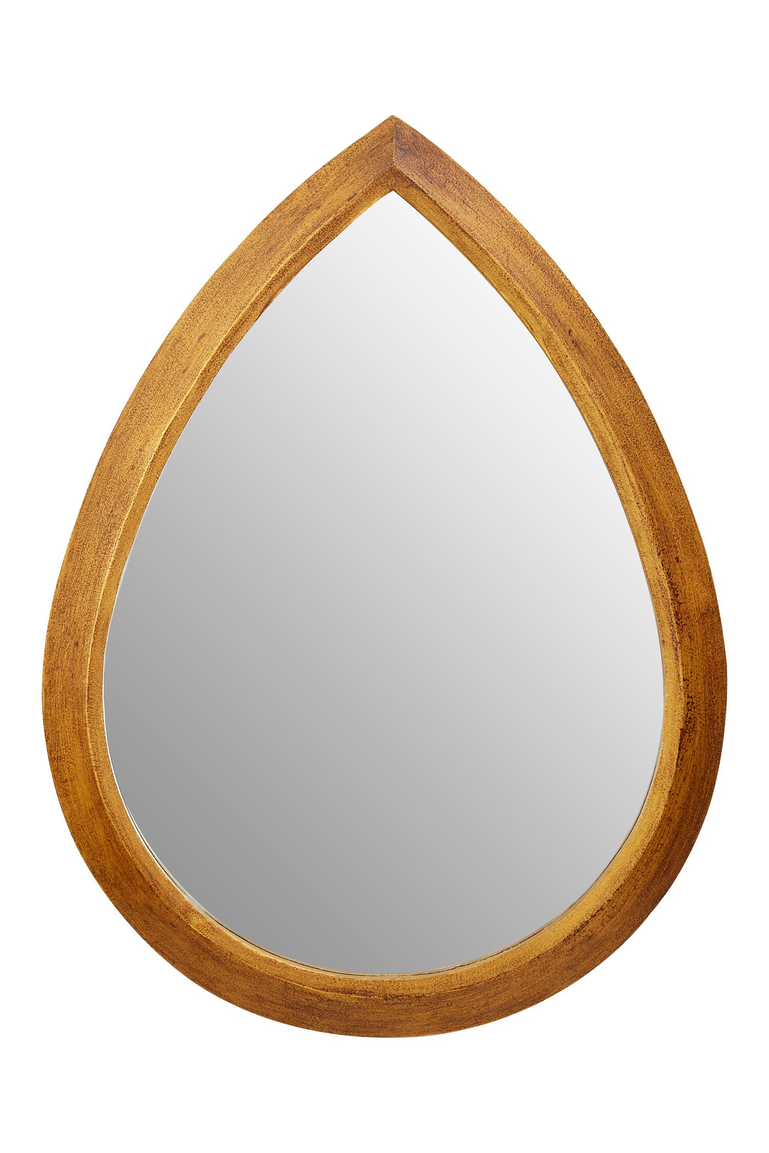 Antique Gold Concrete Teardrop Wall Mirror - The Orchard Home and Gifts
