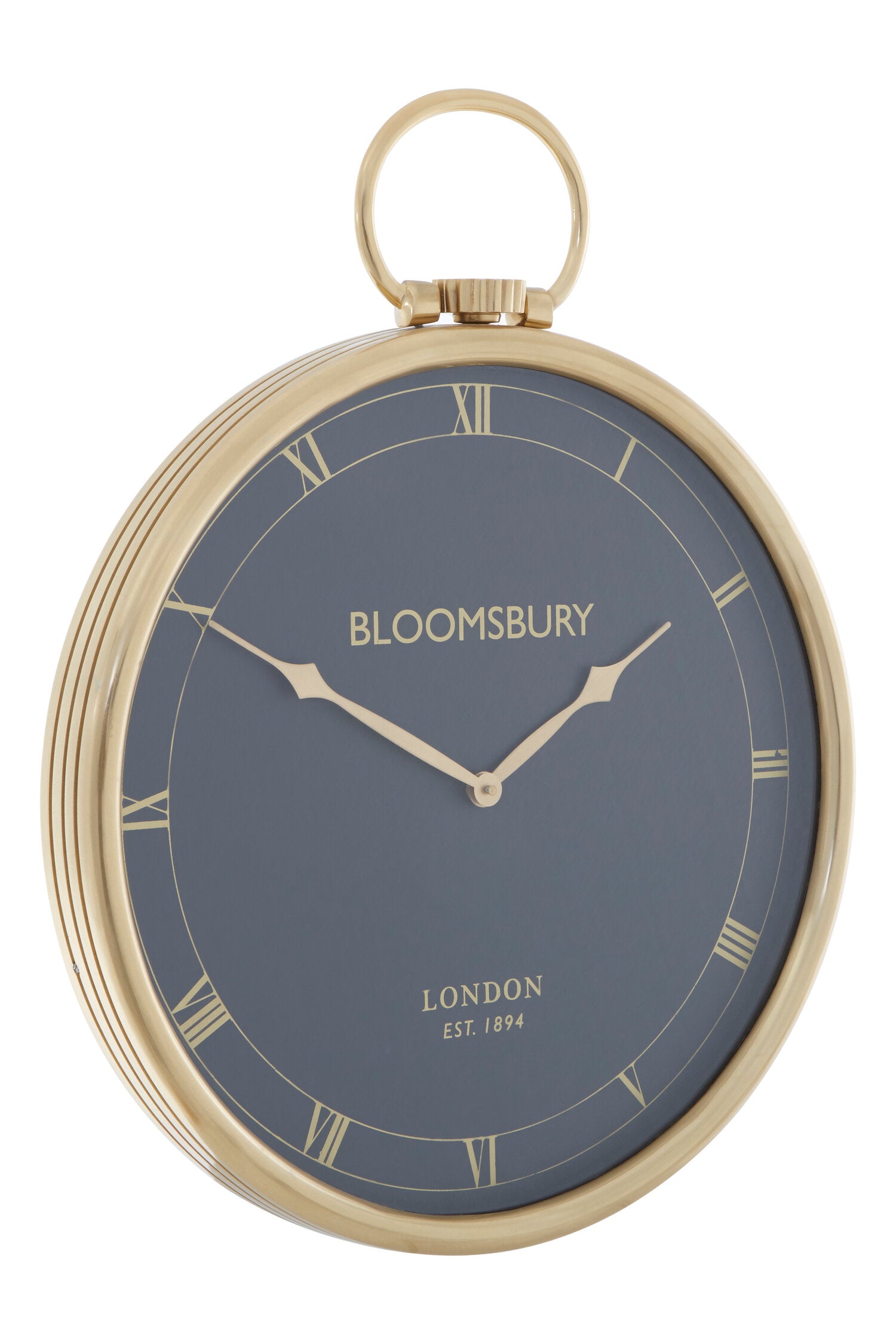 Classic Black and Gold Small Pocket Watch Wall Clock - The Orchard Home and Gifts