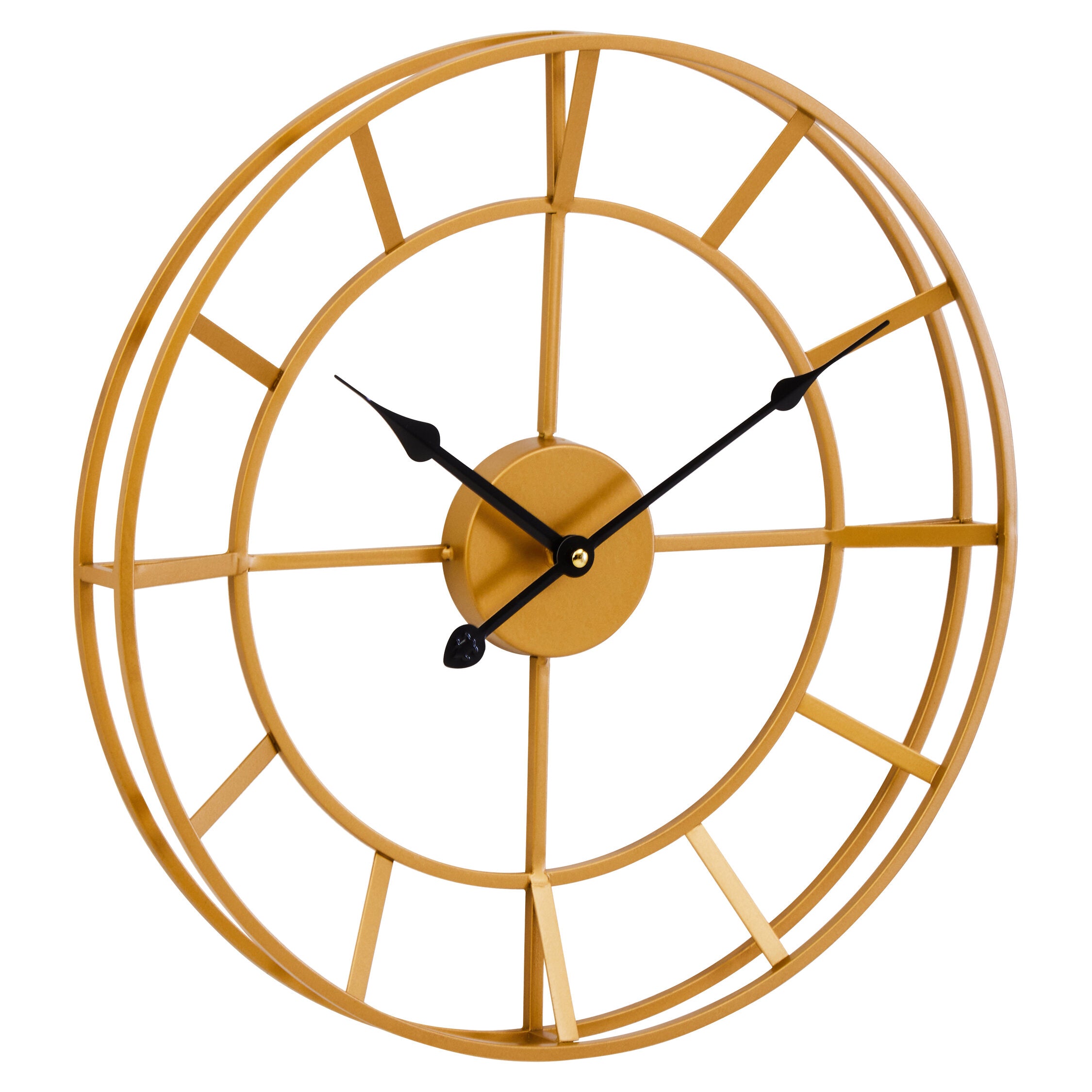 Halstead Small Round Gold Finish Skeleton Wall Clock - The Orchard Home and Gifts