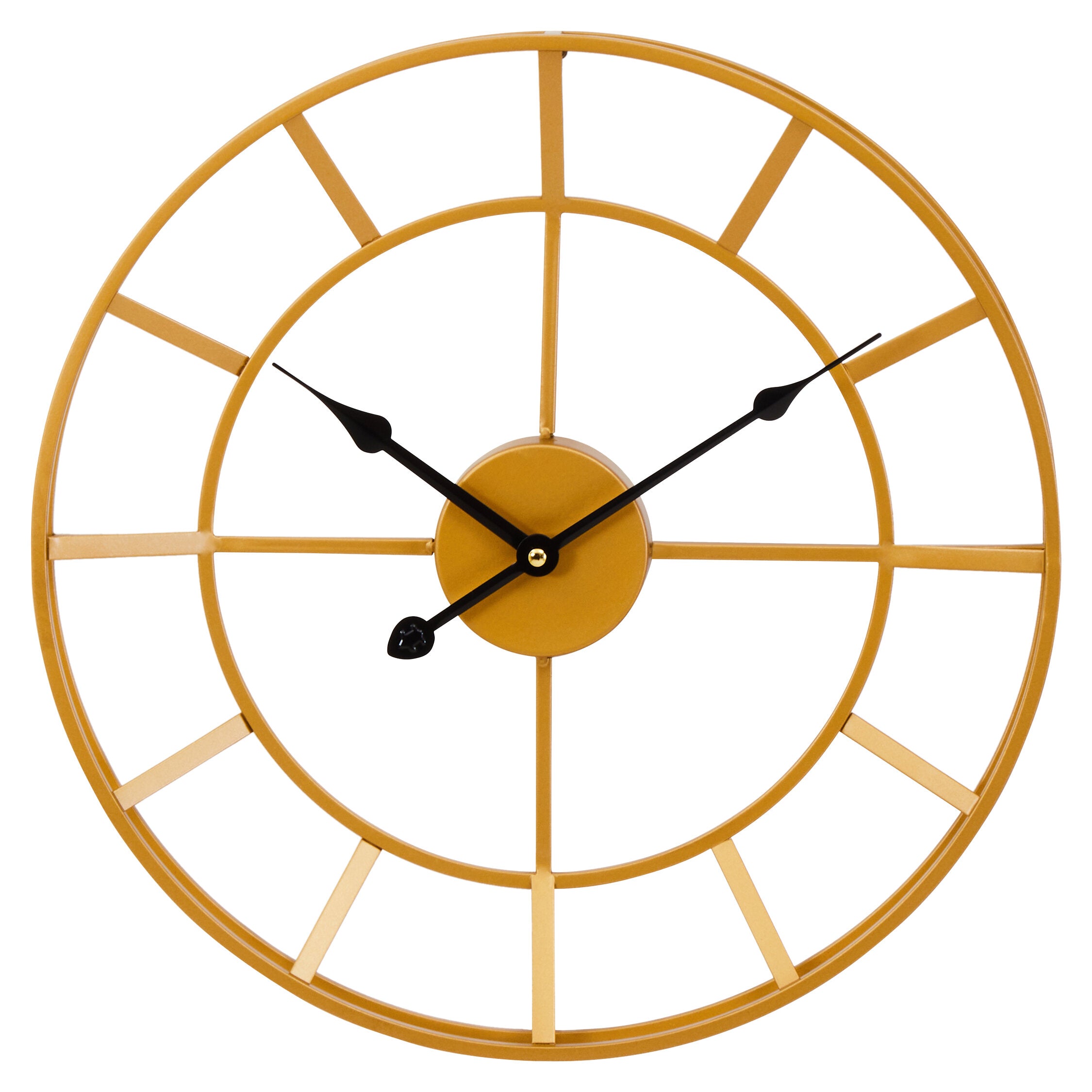 Halstead Small Round Gold Finish Skeleton Wall Clock - The Orchard Home and Gifts