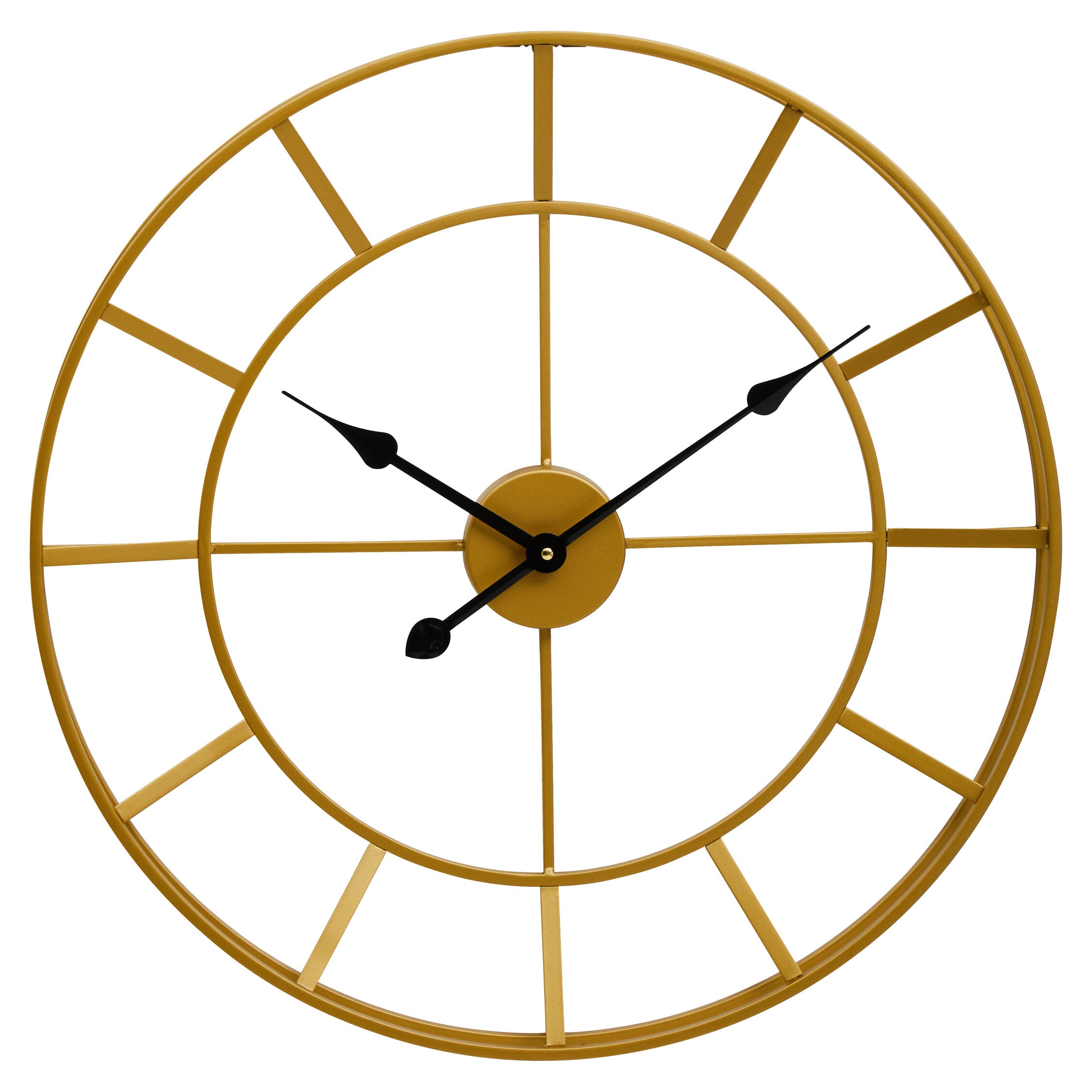 Halstead Large Round Gold Finish Skeleton Wall Clock - The Orchard Home and Gifts