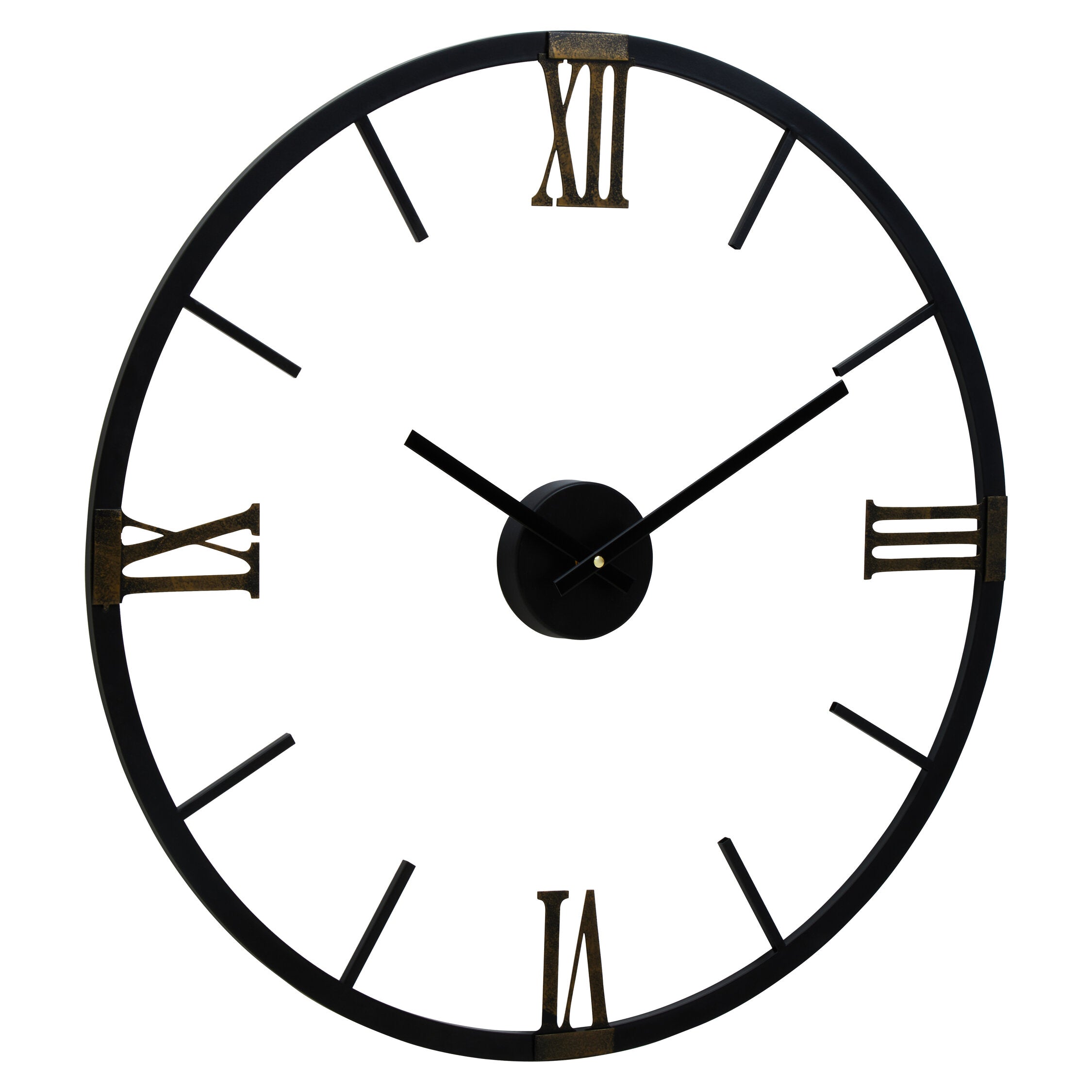 Silver and Natural Wood Round Wall Clock 70cm - The Orchard Home and Gifts