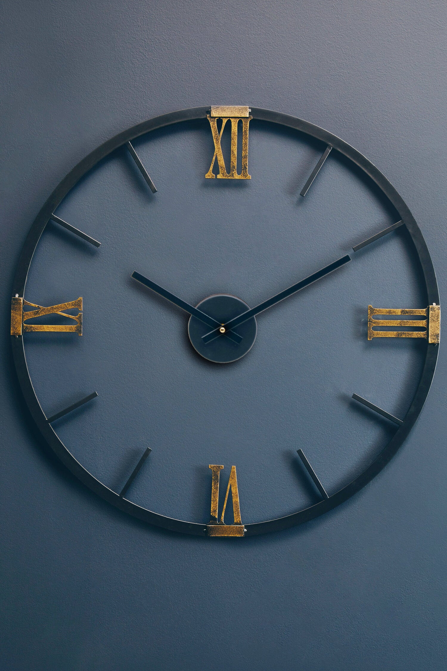 Silver and Natural Wood Round Wall Clock 70cm - The Orchard Home and Gifts