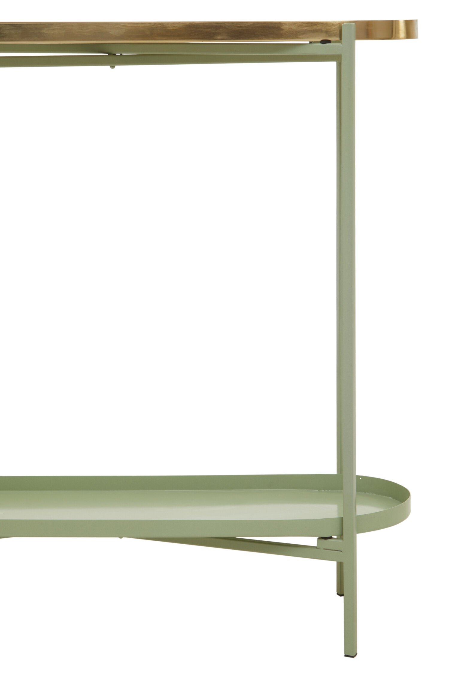 Sage Green and Gold Oval Console Table - The Orchard Home and Gifts