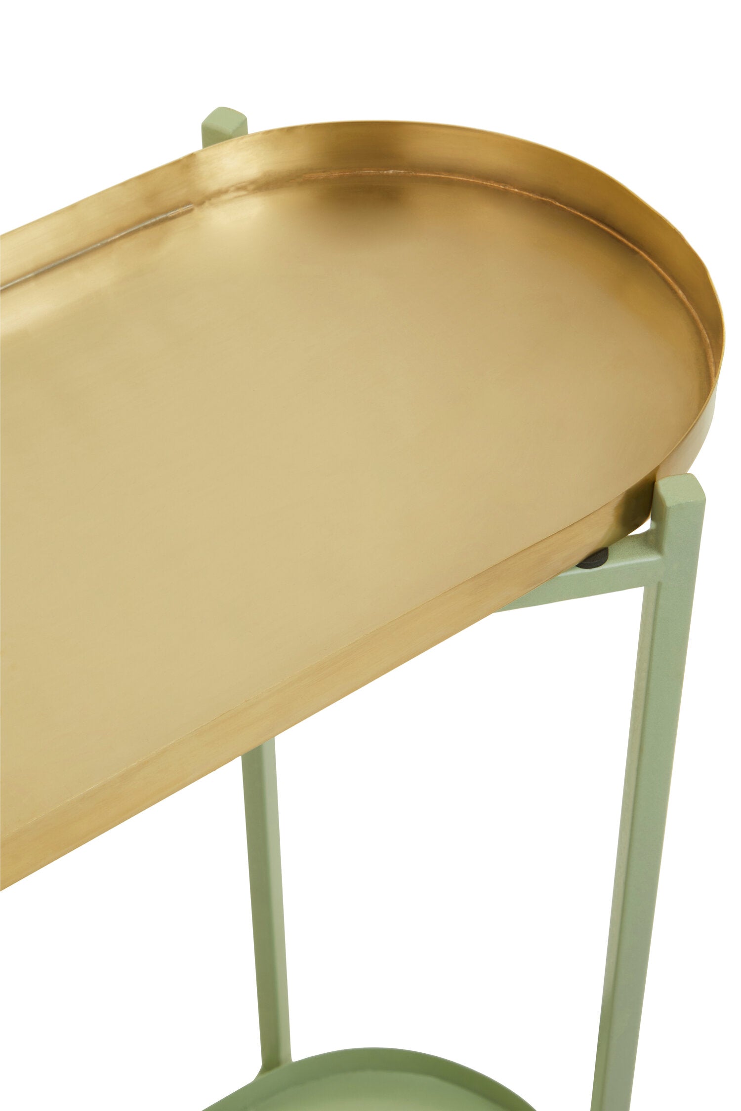 Sage Green and Gold Oval Console Table - The Orchard Home and Gifts