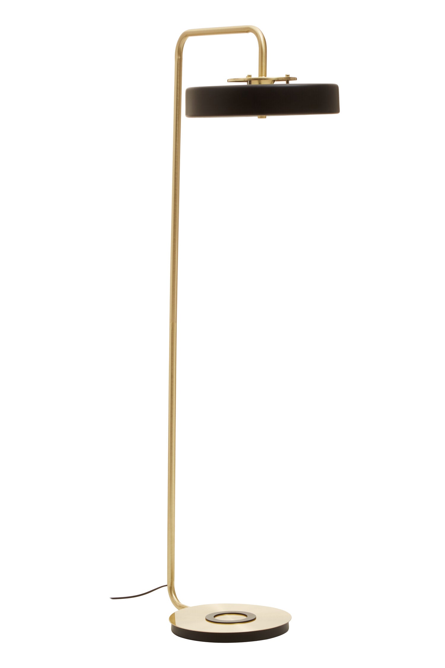 Roma Gold Floor Lamp with Black Shade - The Orchard Home and Gifts
