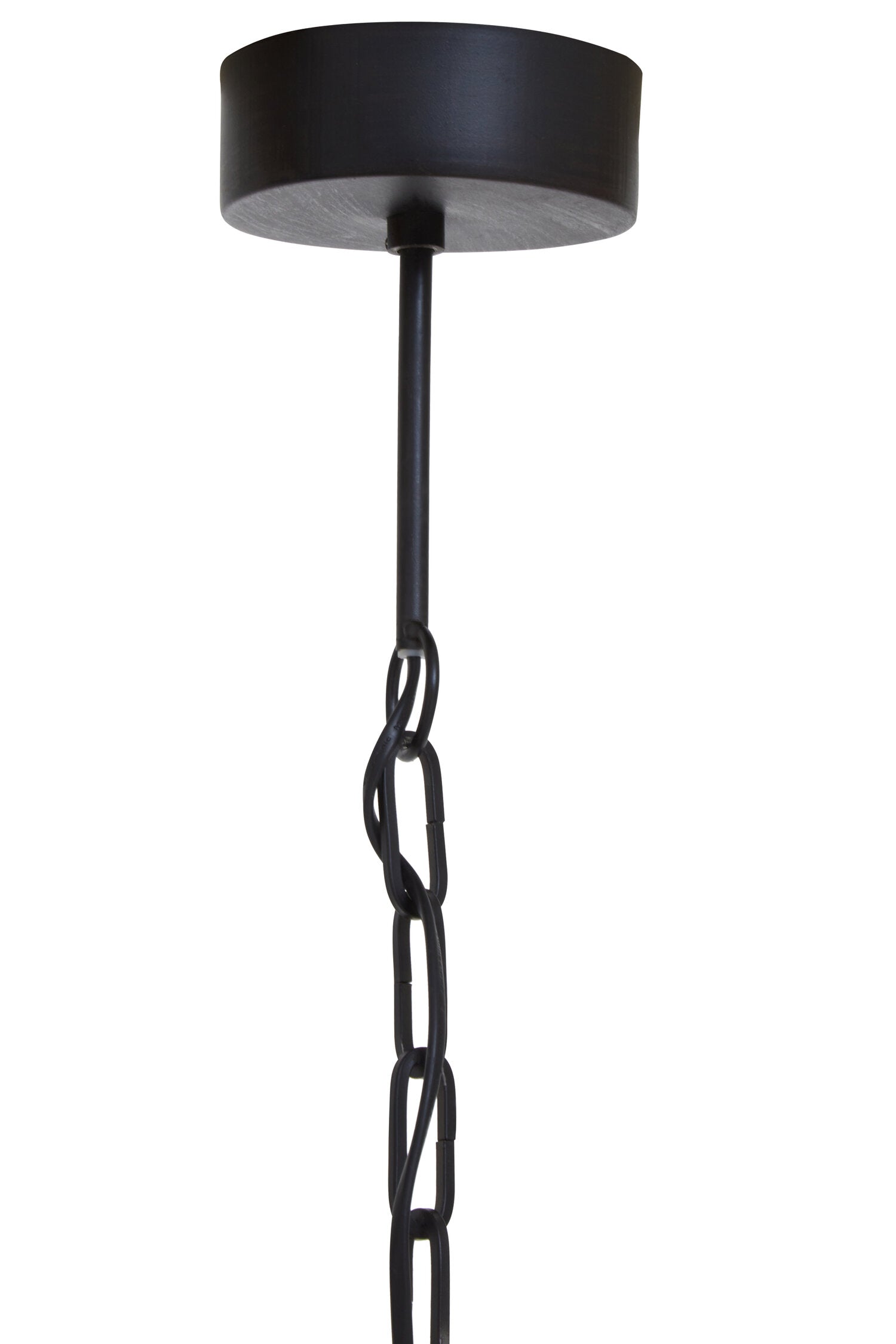 Boho Wooden Bead Ceiling Light with Black Metal Frame - The Orchard Home and Gifts