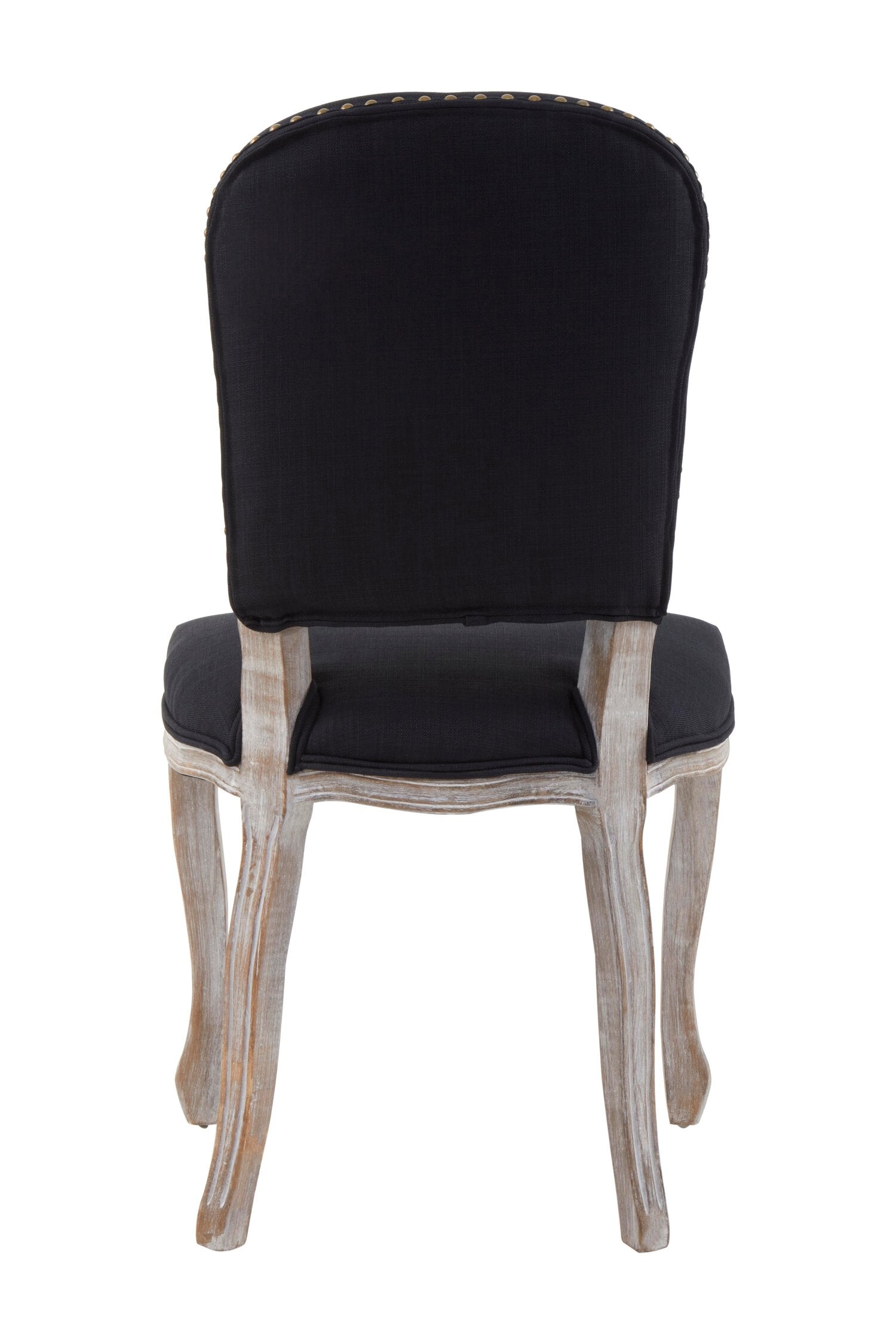 Chelsea Black Linen Antique Wood Dining Chair