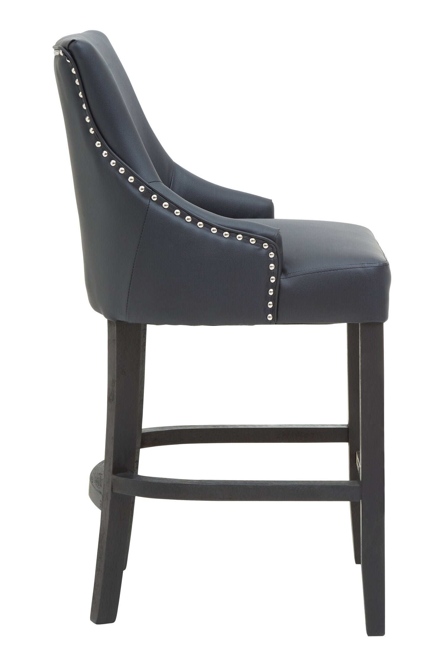Chelsea Charcoal Faux Leather Bar Stool Chair - The Orchard Home and Gifts