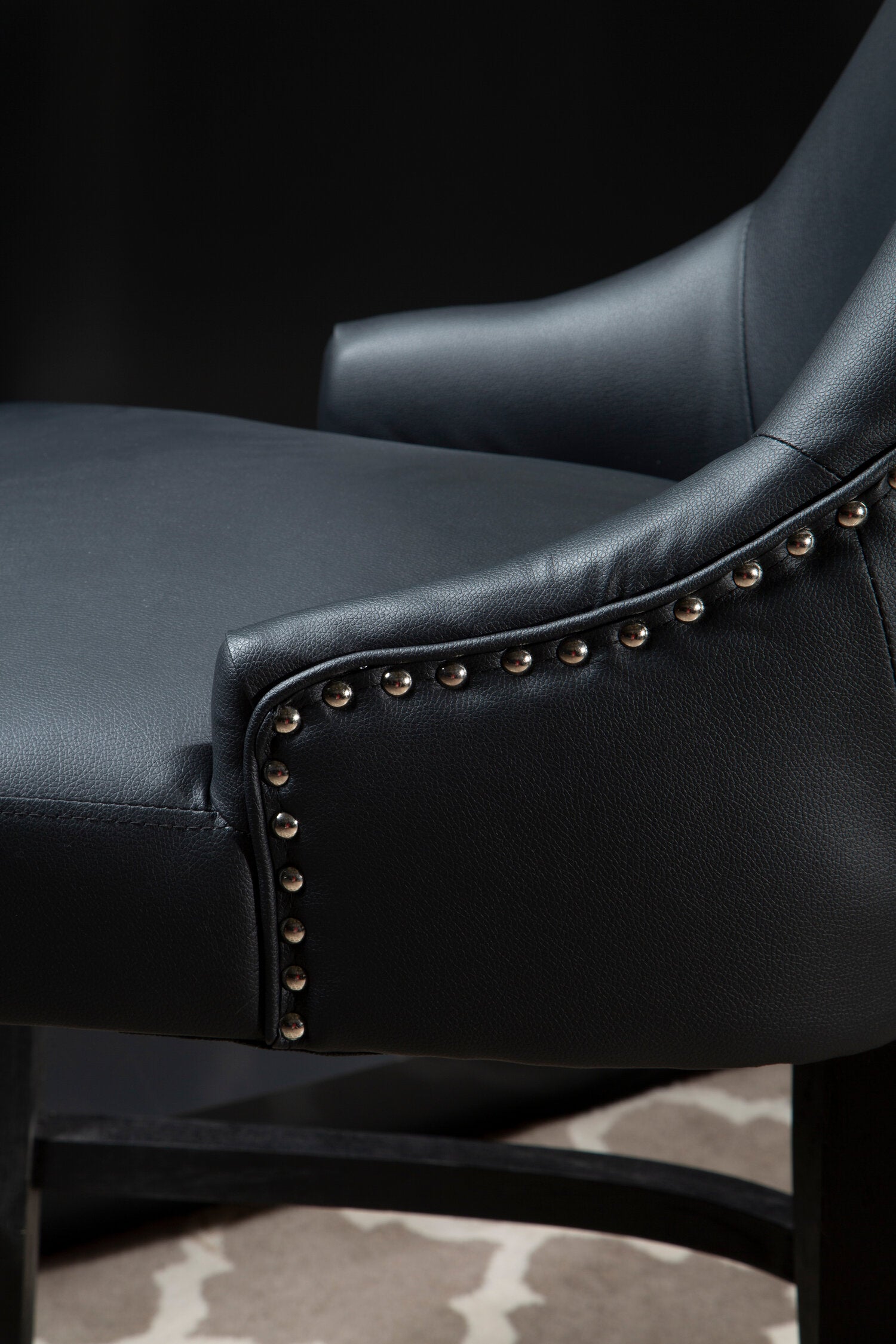 Chelsea Charcoal Faux Leather Bar Stool Chair - The Orchard Home and Gifts