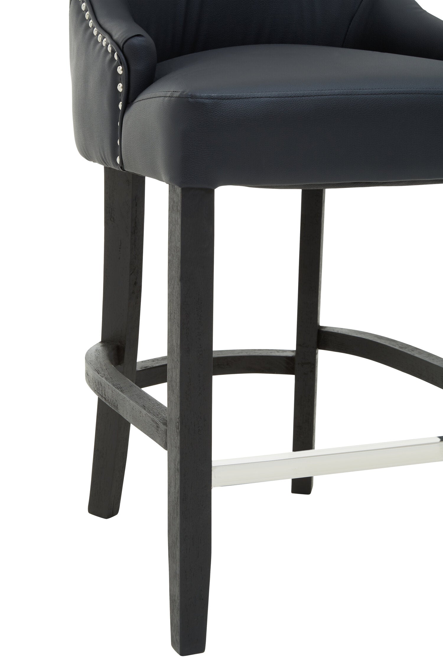 Chelsea Charcoal Faux Leather Bar Stool Chair - The Orchard Home and Gifts