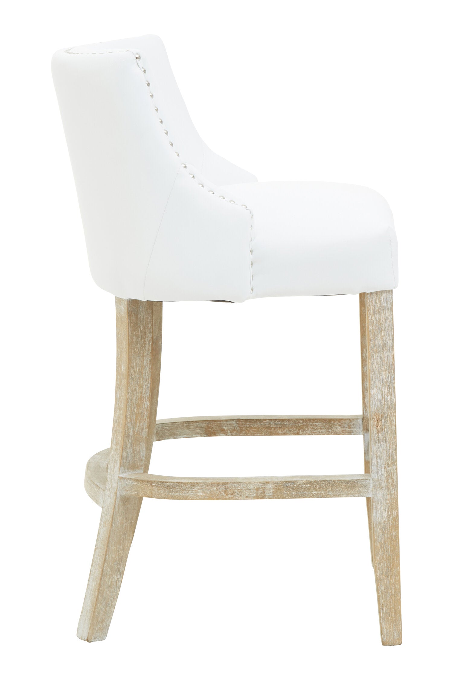 Chelsea White Upholstered Bar Stool Chair - The Orchard Home and Gifts