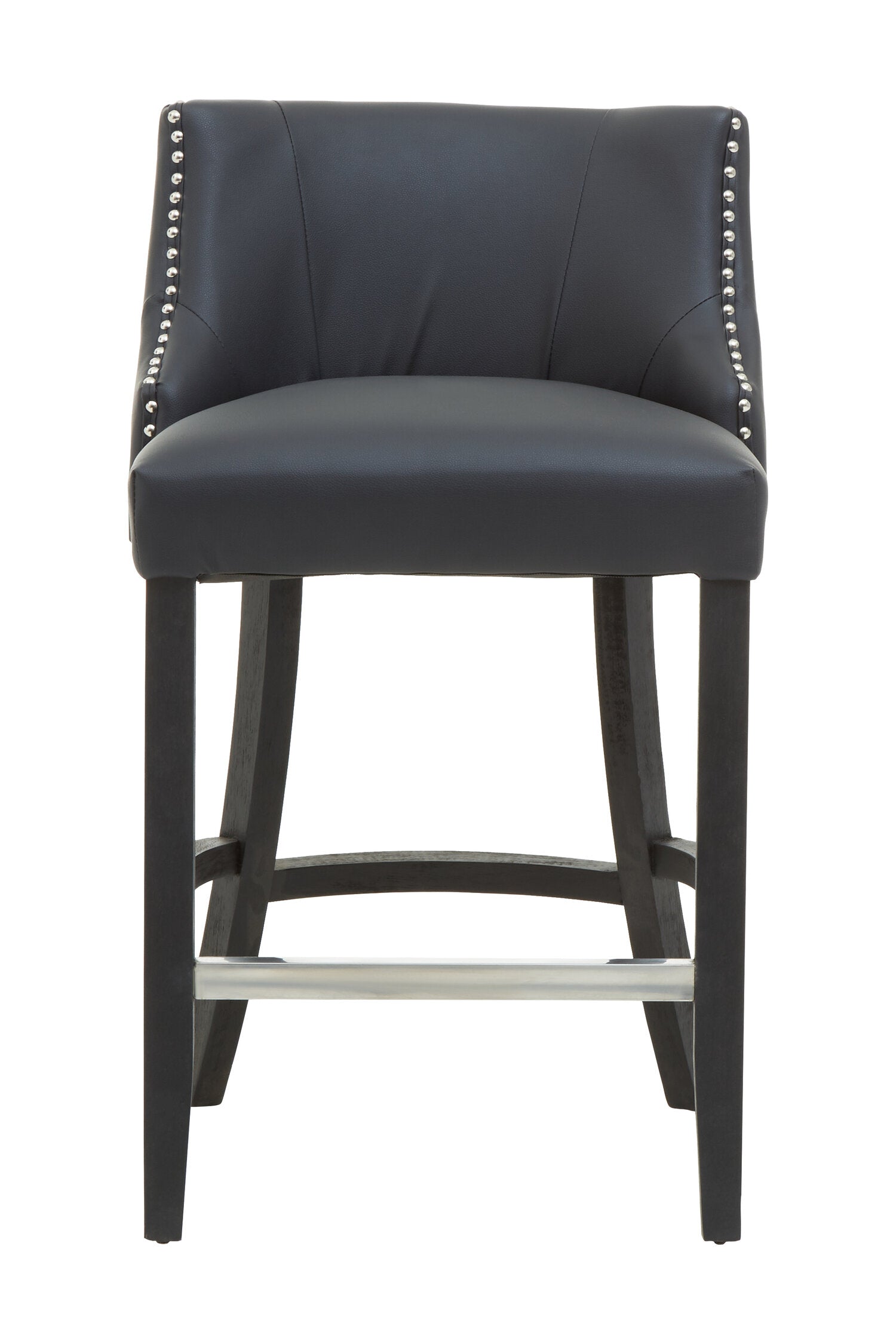 Chelsea Black Faux Leather Low Back Bar Stool Chair - The Orchard Home and Gifts