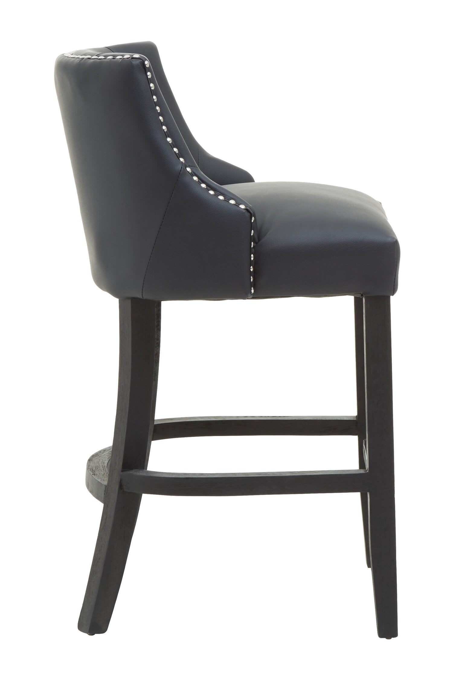 Chelsea Black Faux Leather Low Back Bar Stool Chair - The Orchard Home and Gifts