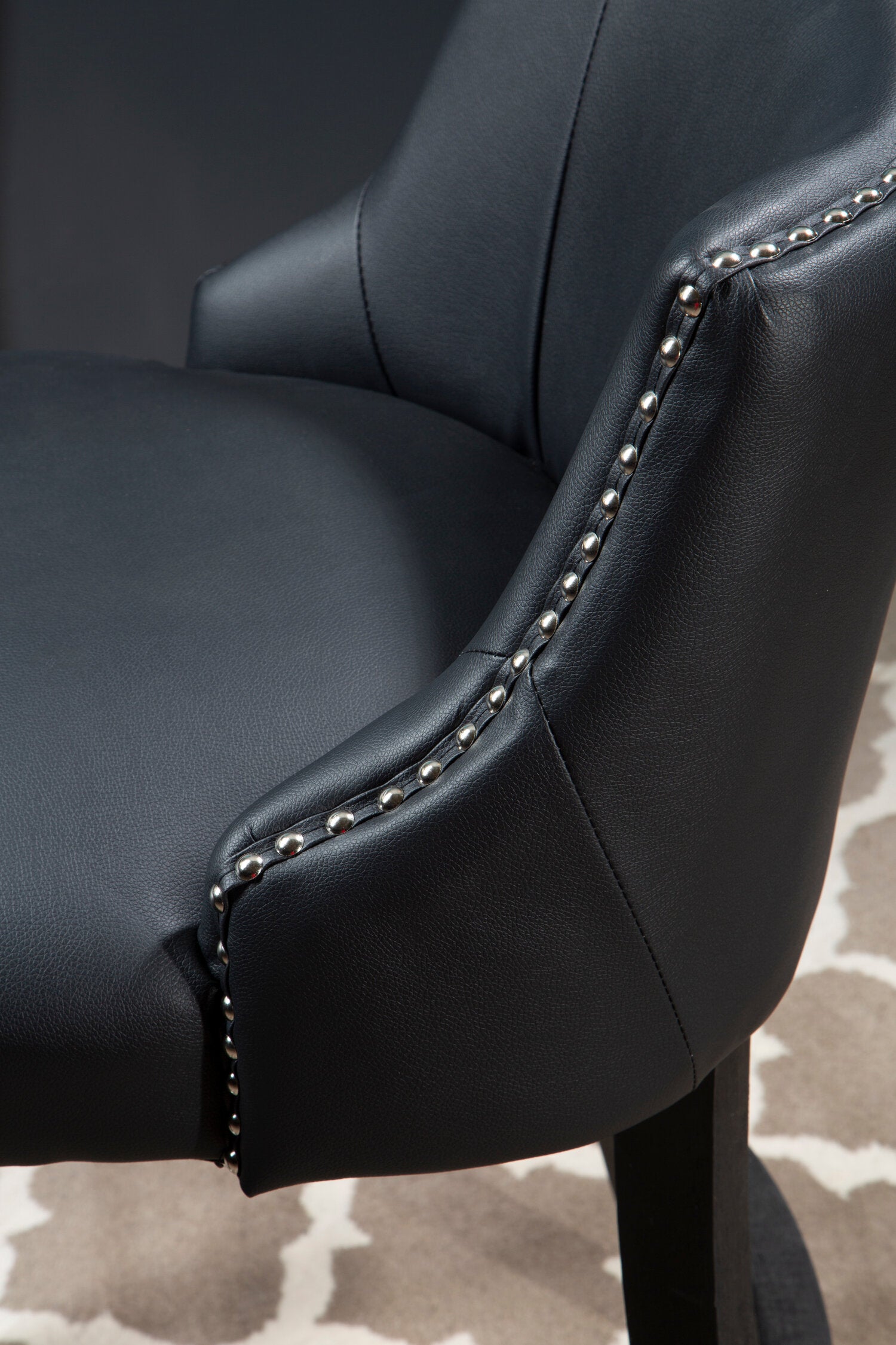 Chelsea Black Faux Leather Low Back Bar Stool Chair - The Orchard Home and Gifts